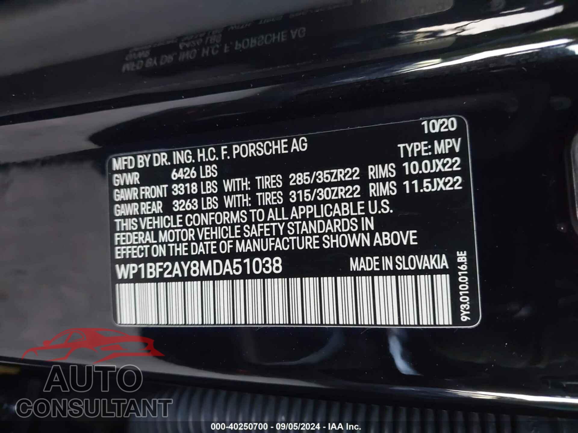 PORSCHE CAYENNE COUPE 2021 - WP1BF2AY8MDA51038