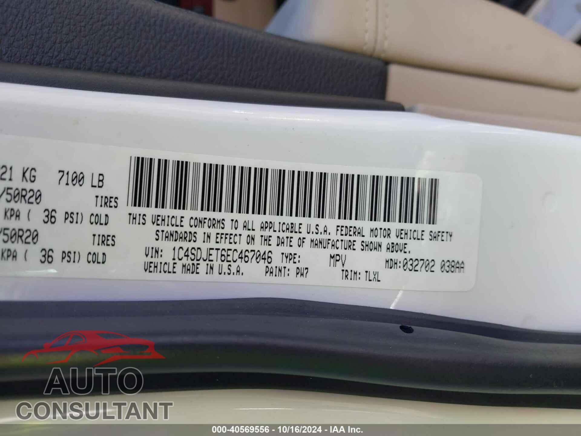 DODGE DURANGO 2014 - 1C4SDJET6EC467046
