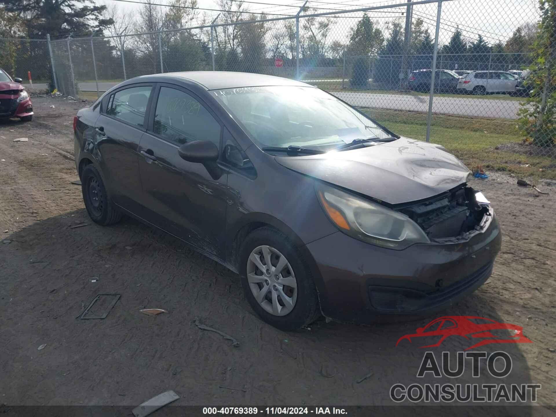KIA RIO 2012 - KNADN4A35C6058154