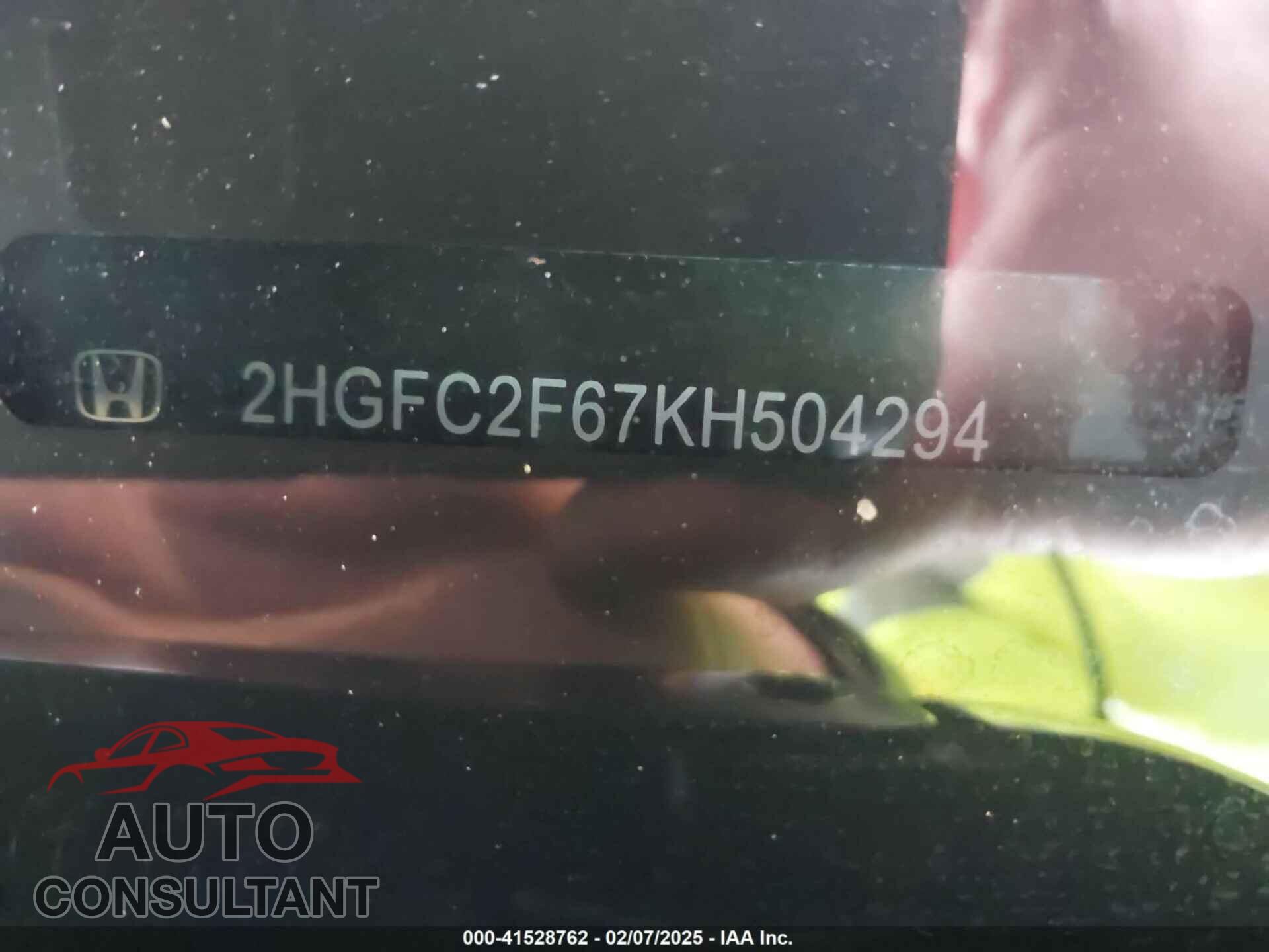 HONDA CIVIC 2019 - 2HGFC2F67KH504294