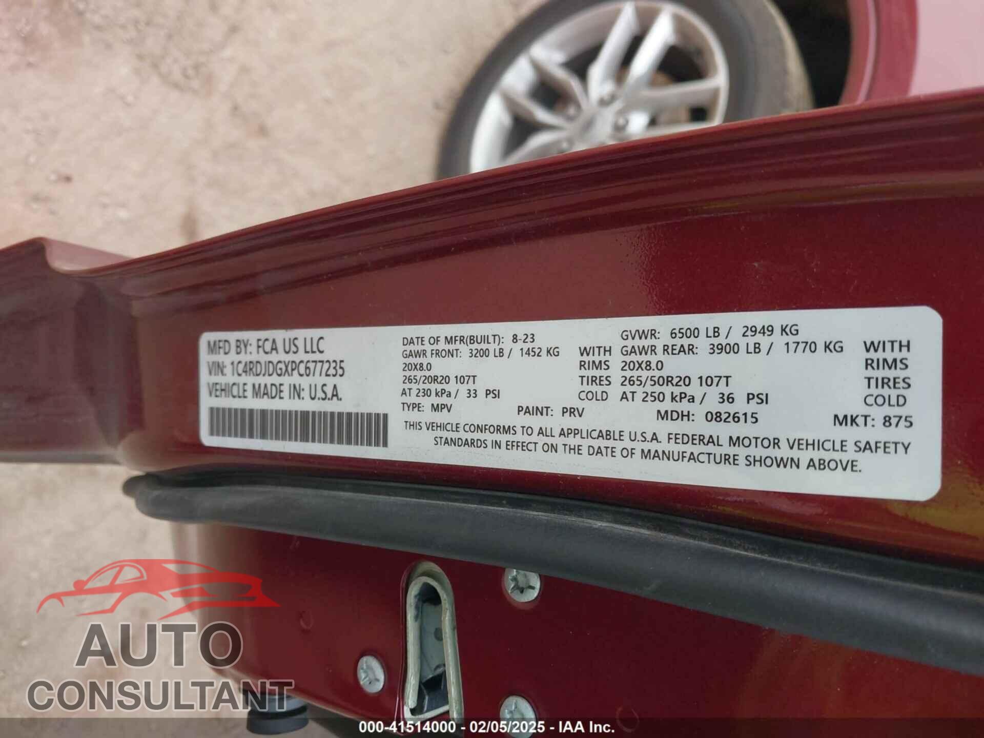 DODGE DURANGO 2023 - 1C4RDJDGXPC677235