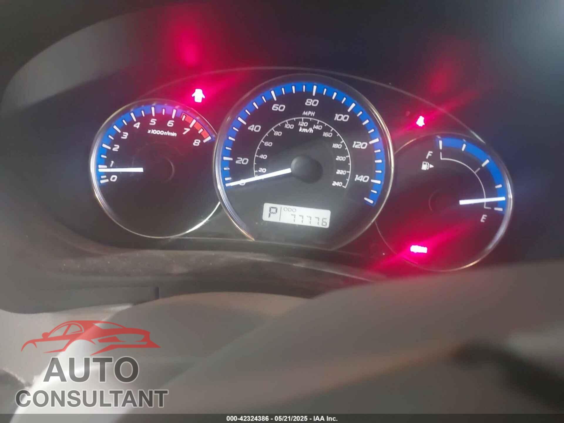 SUBARU FORESTER 2012 - JF2SHBBC8CH402814