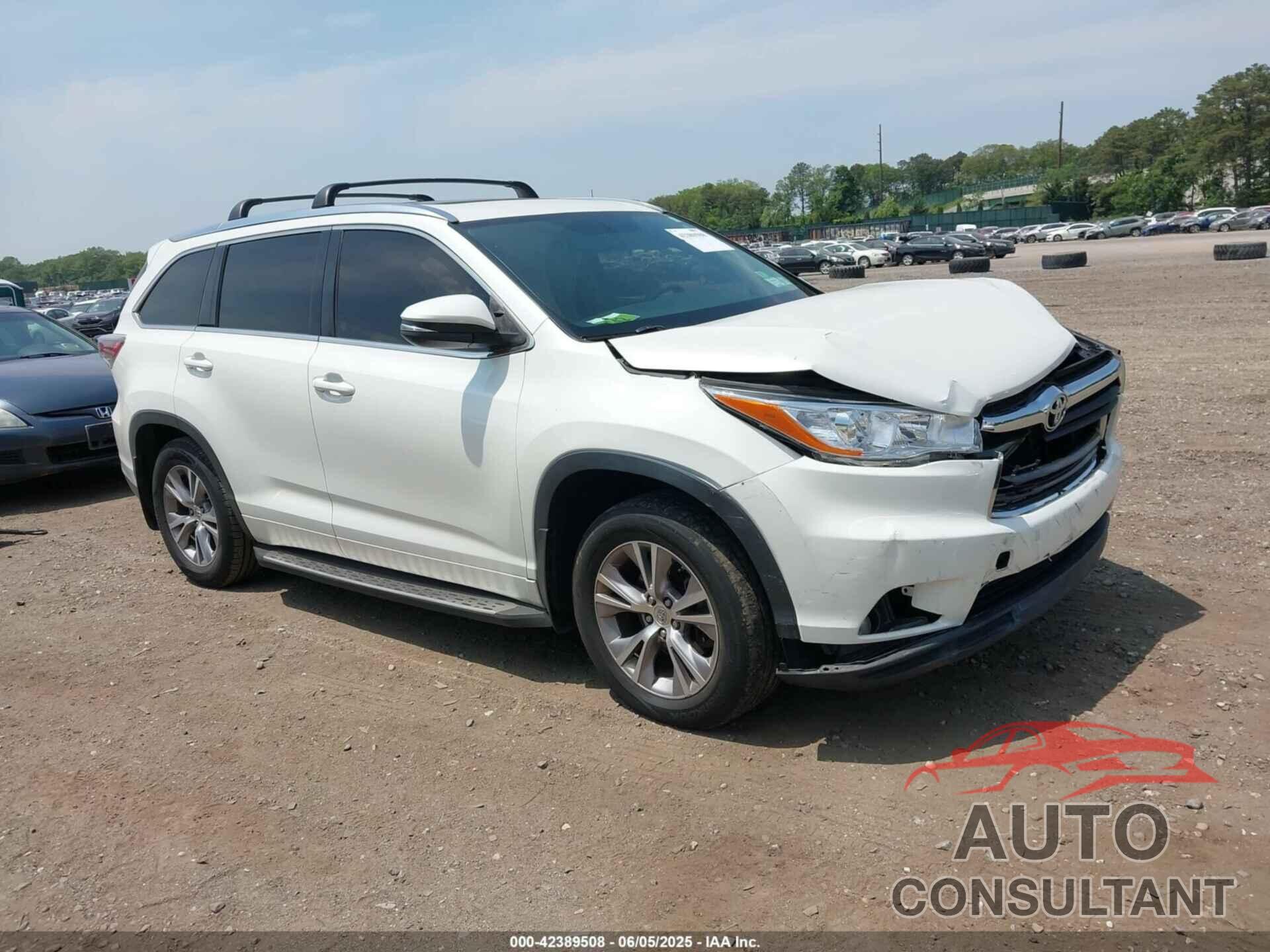 TOYOTA HIGHLANDER 2015 - 5TDJKRFH0FS112691