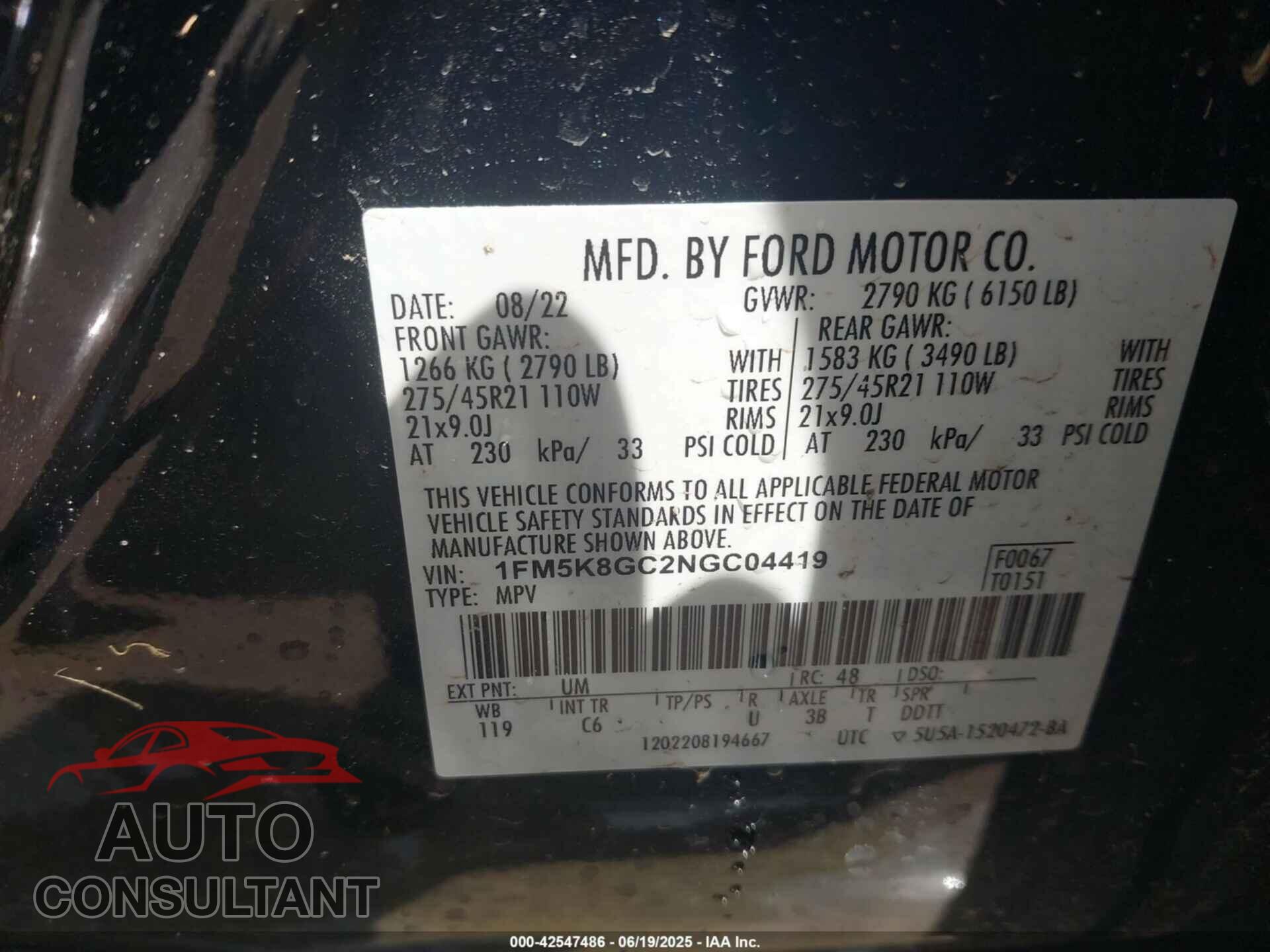 FORD EXPLORER 2022 - 1FM5K8GC2NGC04419