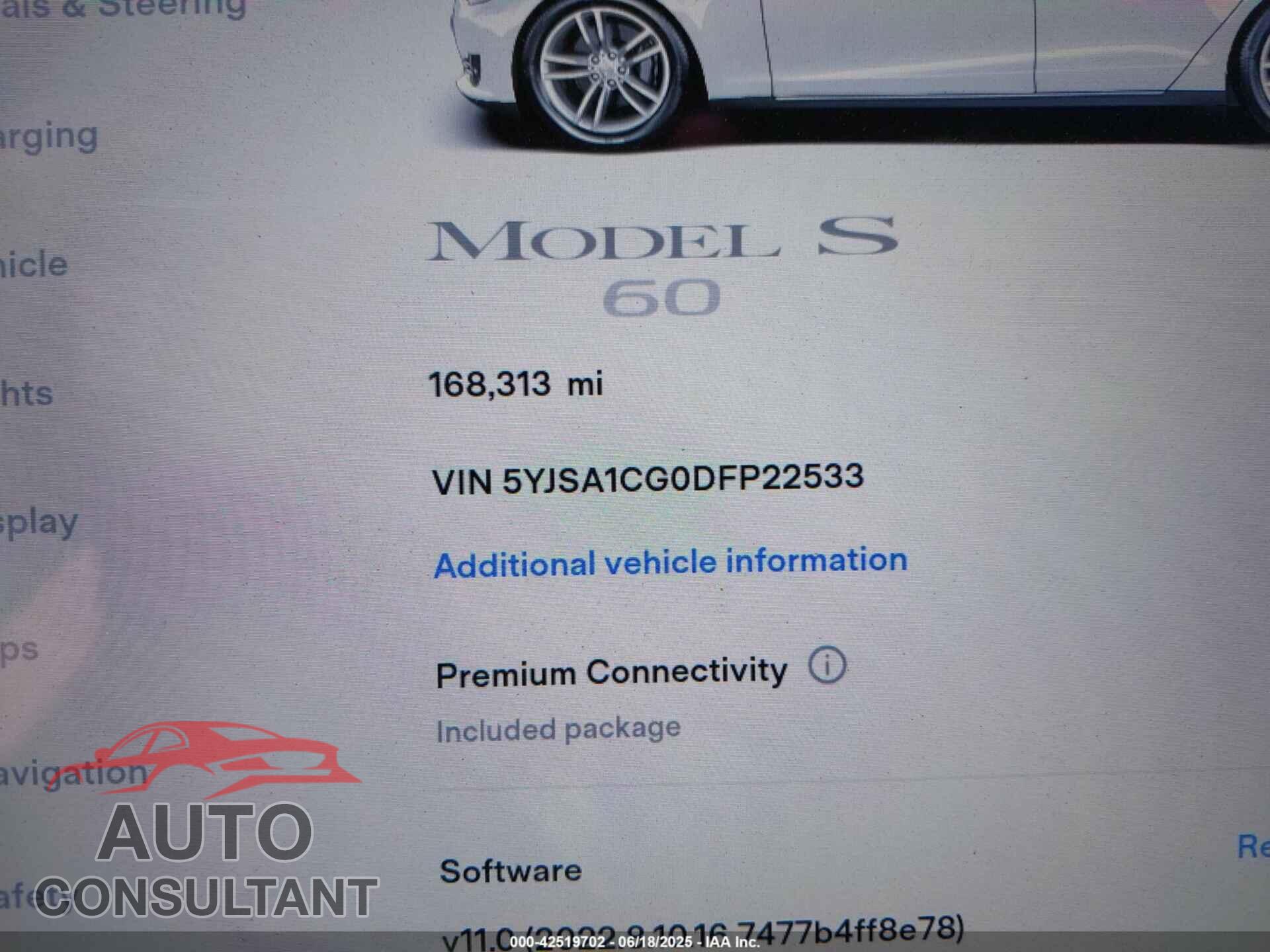TESLA MODEL S 2013 - 5YJSA1CG0DFP22533
