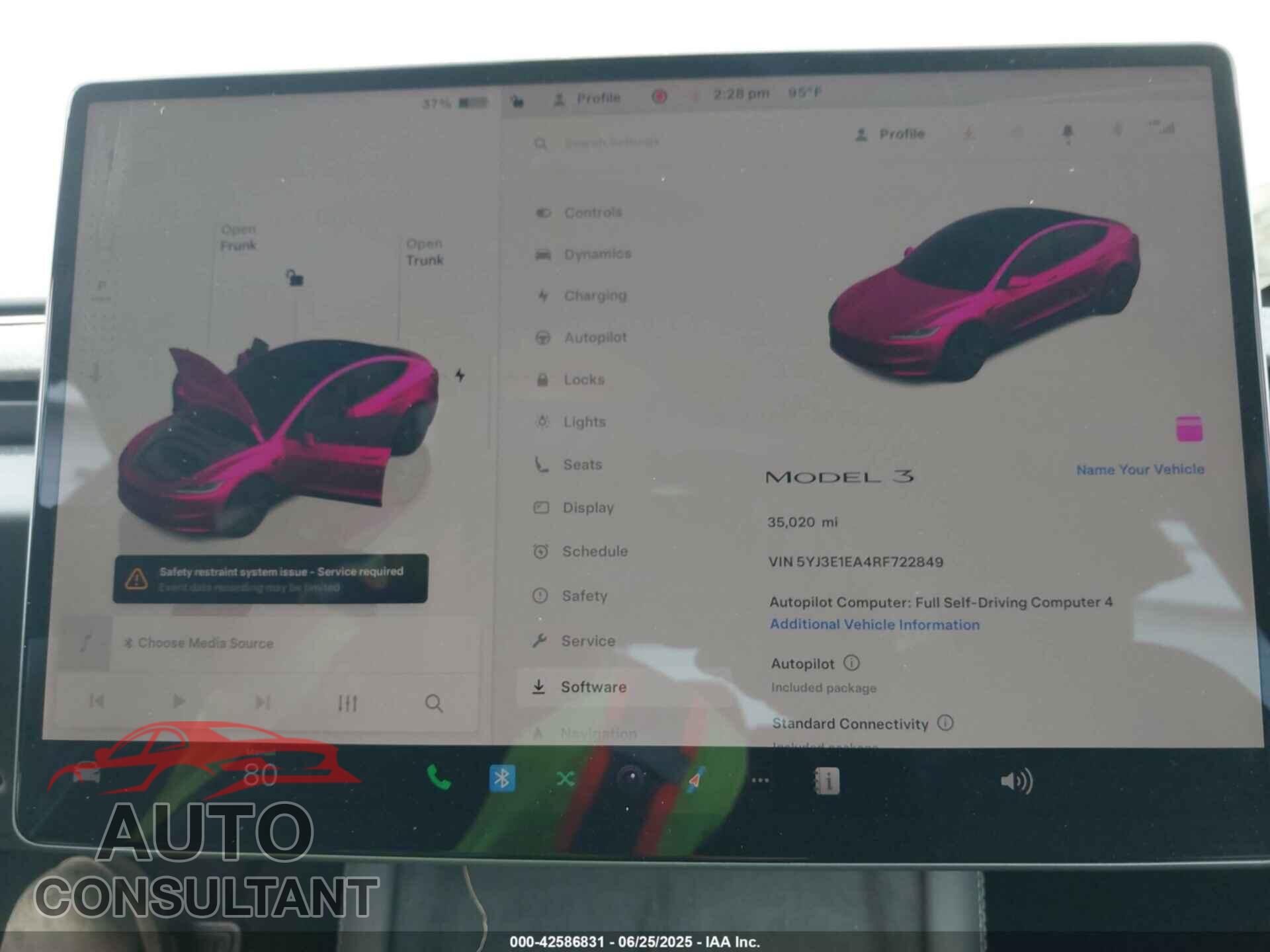 TESLA MODEL 3 2024 - 5YJ3E1EA4RF722849