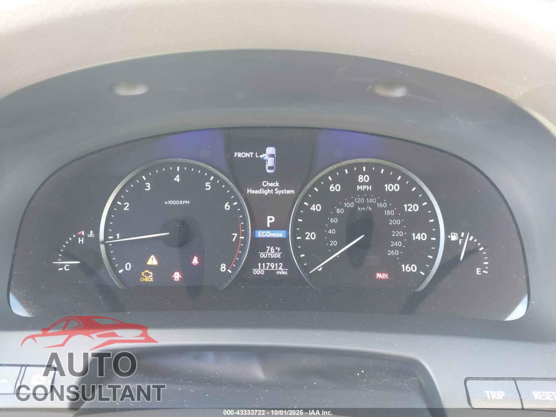 LEXUS LS 460 2013 - JTHBL5EF8D5118329