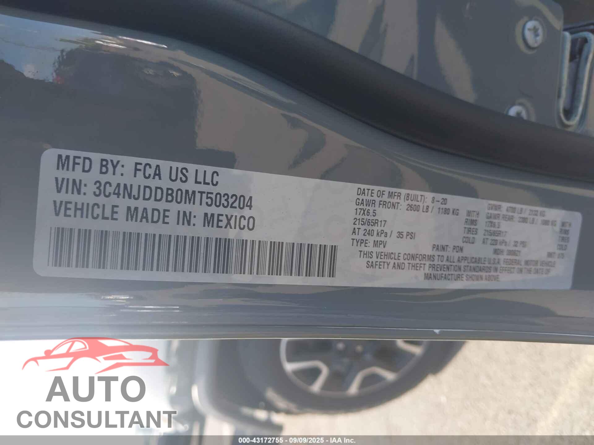 JEEP COMPASS 2021 - 3C4NJDDB0MT503204