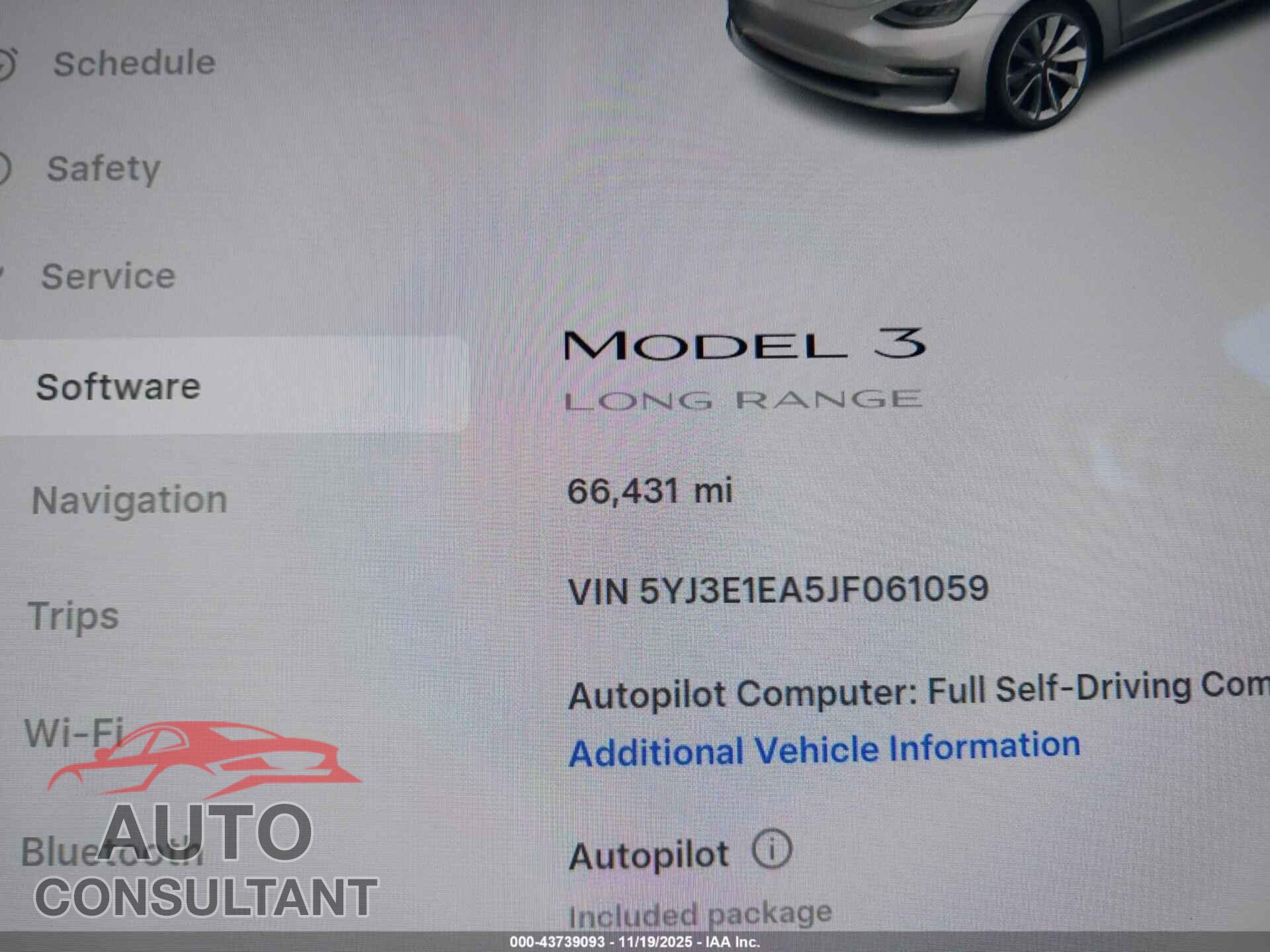 TESLA MODEL 3 2018 - 5YJ3E1EA5JF061059