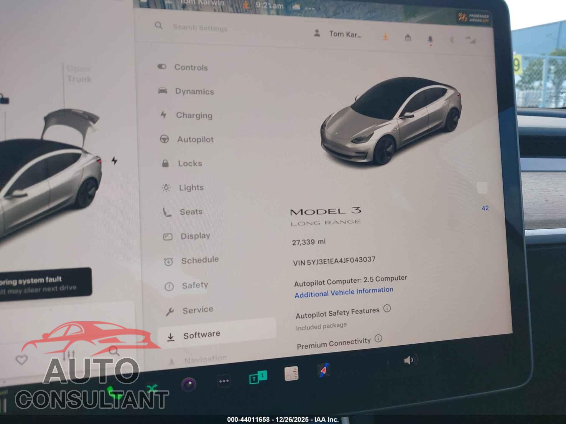 TESLA MODEL 3 2018 - 5YJ3E1EA4JF043037