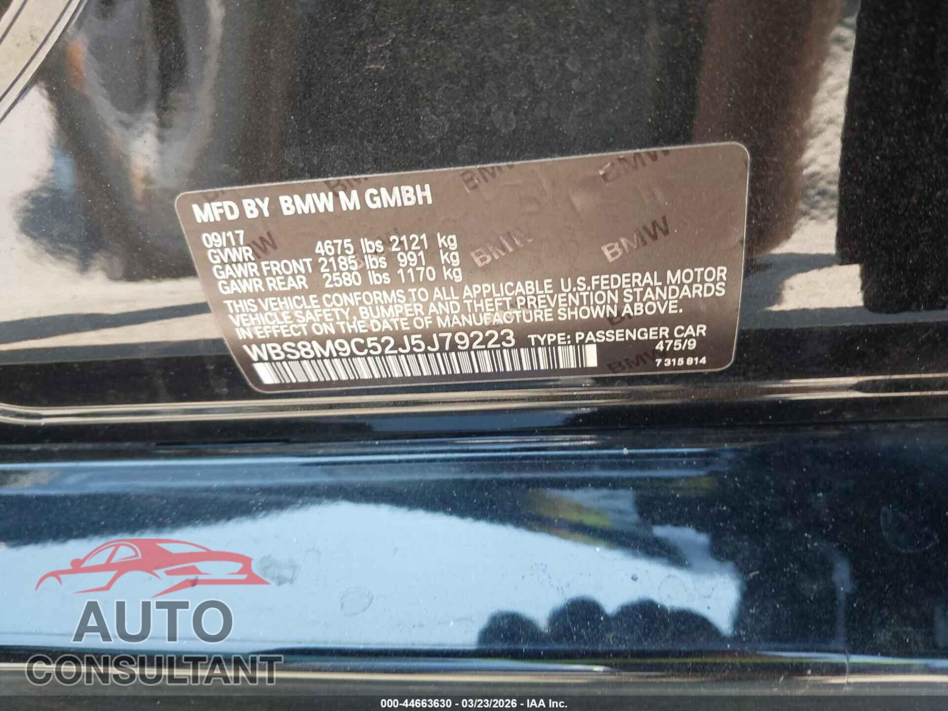 BMW M3 2018 - WBS8M9C52J5J79223