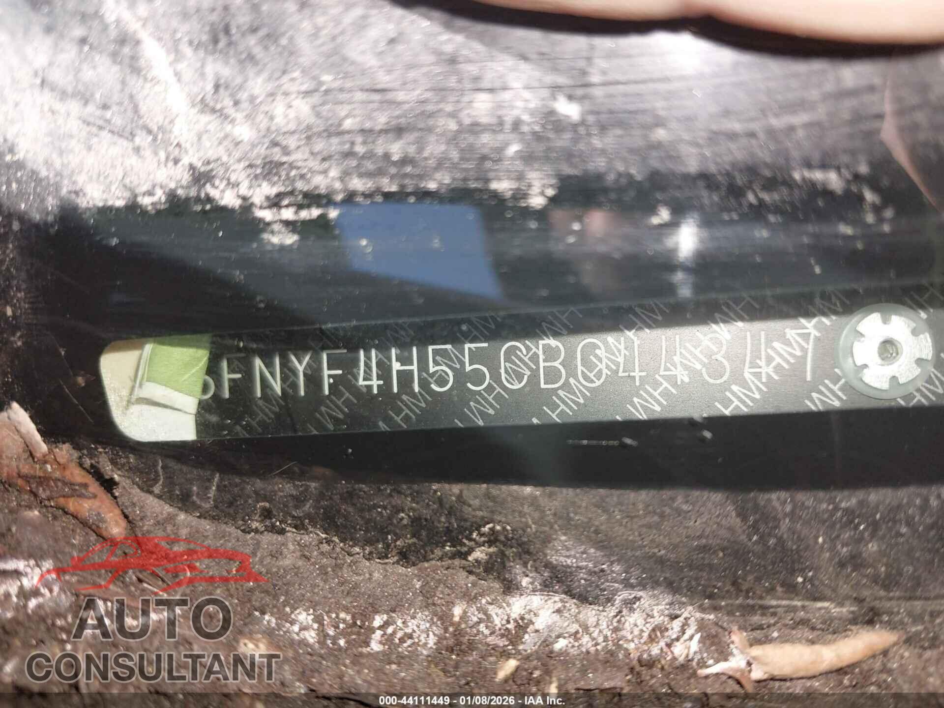 HONDA PILOT 2012 - 5FNYF4H55CB044347