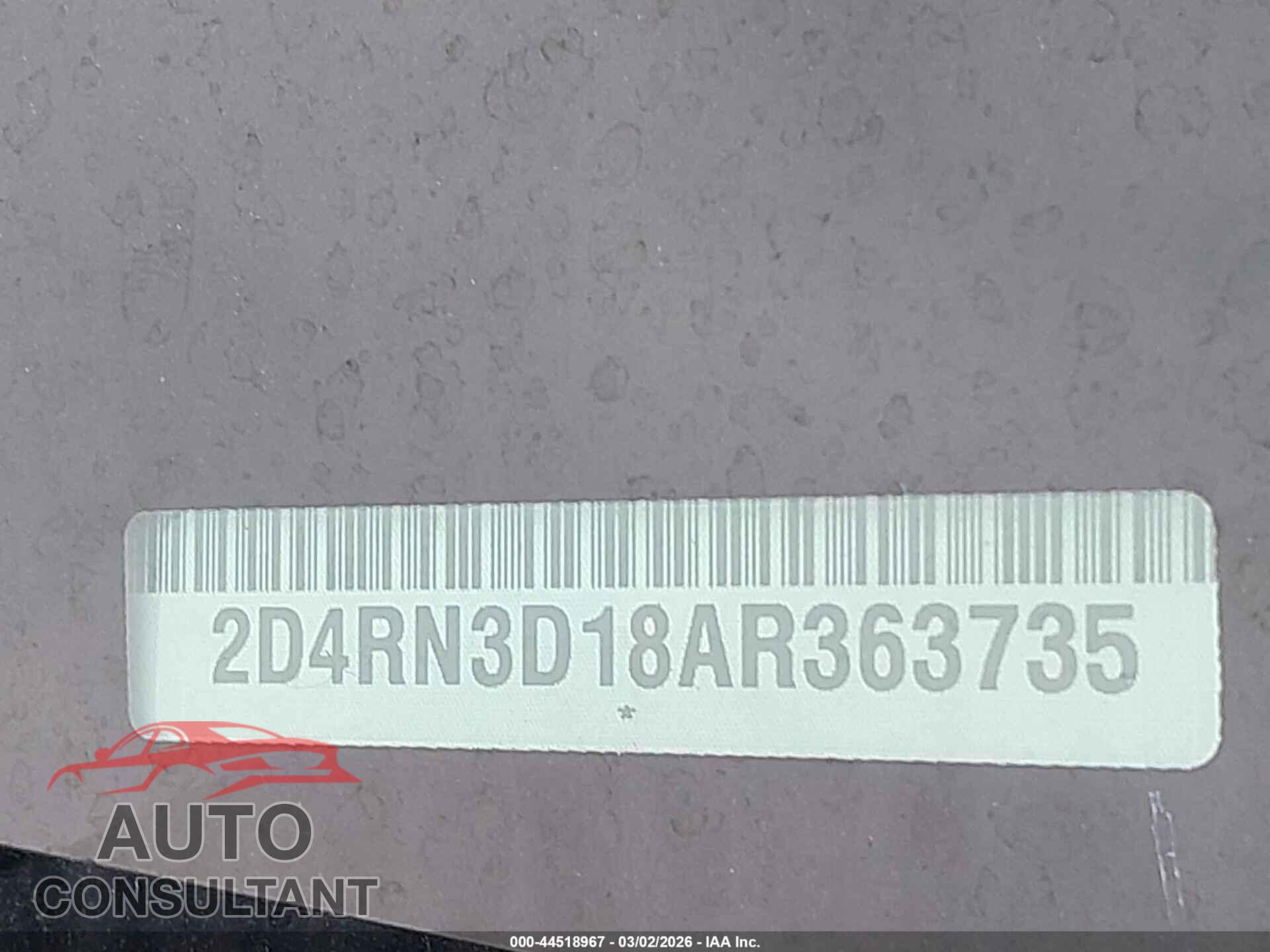DODGE GRAND CARAVAN 2010 - 2D4RN3D18AR363735