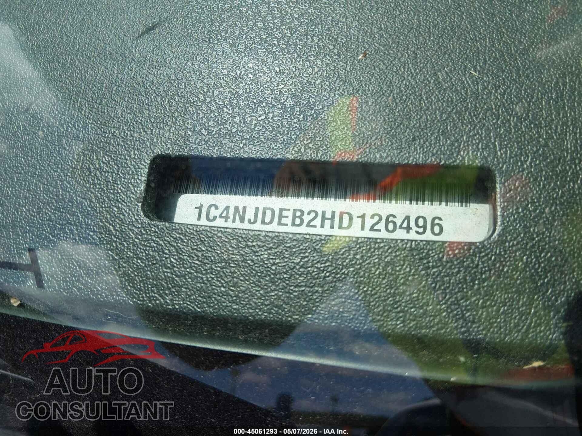 JEEP COMPASS 2017 - 1C4NJDEB2HD126496