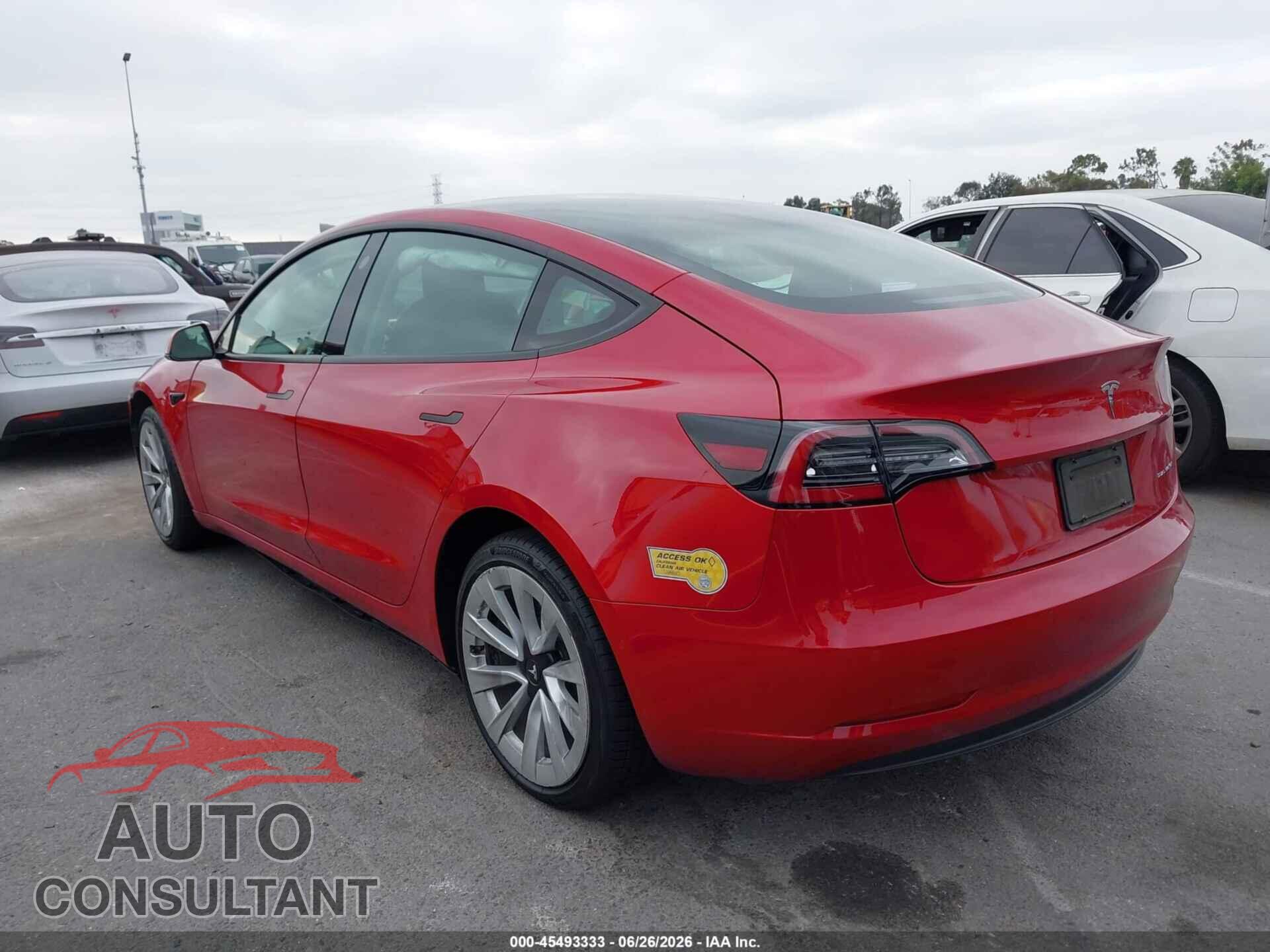 TESLA MODEL 3 2022 - 5YJ3E1EB2NF272315