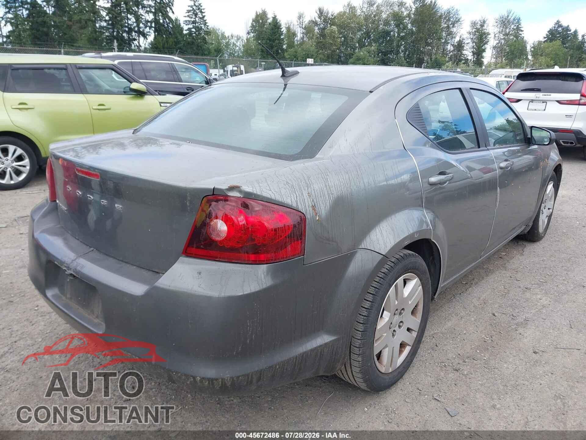 DODGE AVENGER 2012 - 1C3CDVAB3CN259650