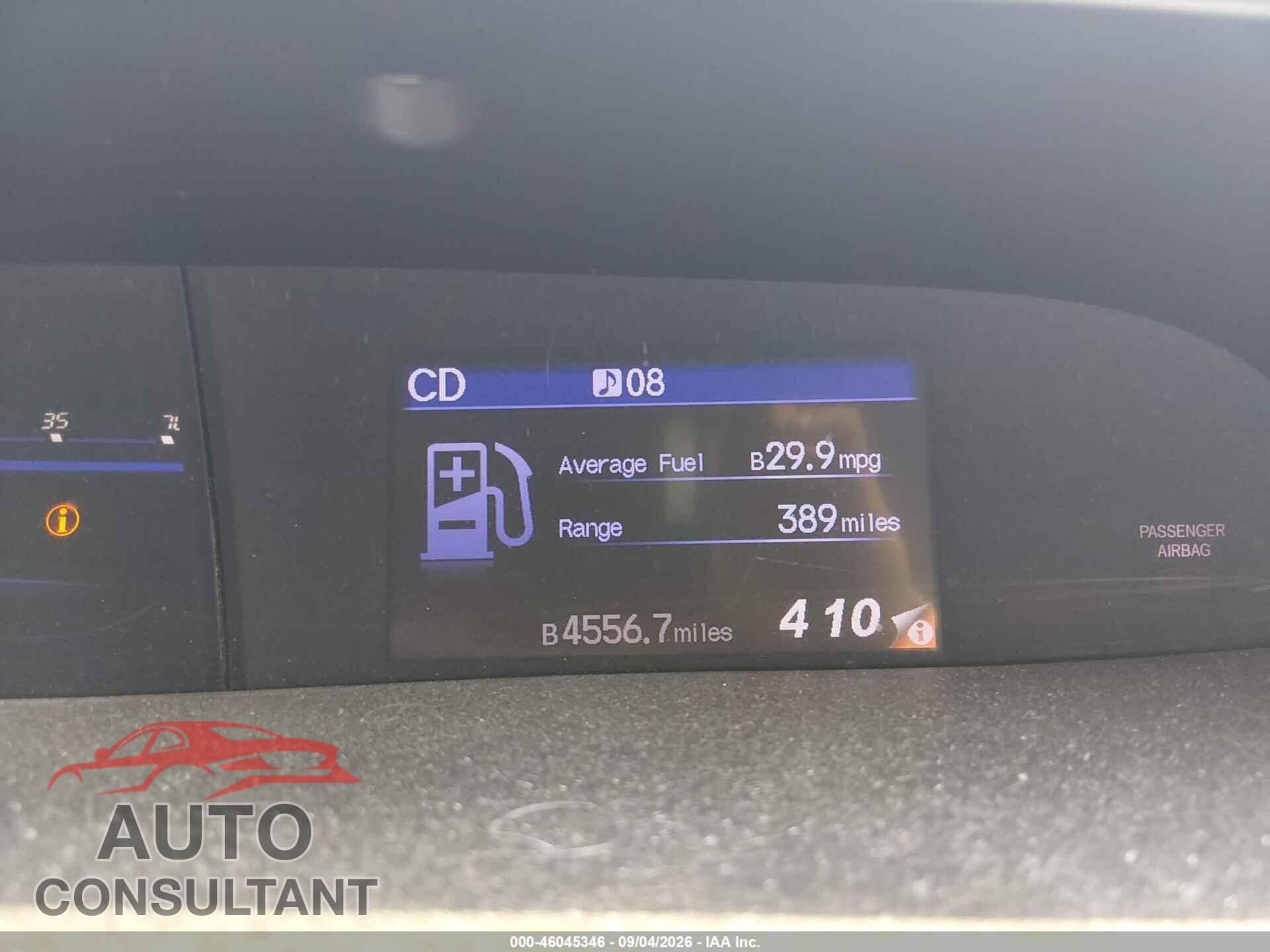 HONDA CIVIC 2012 - 19XFB2F54CE016295