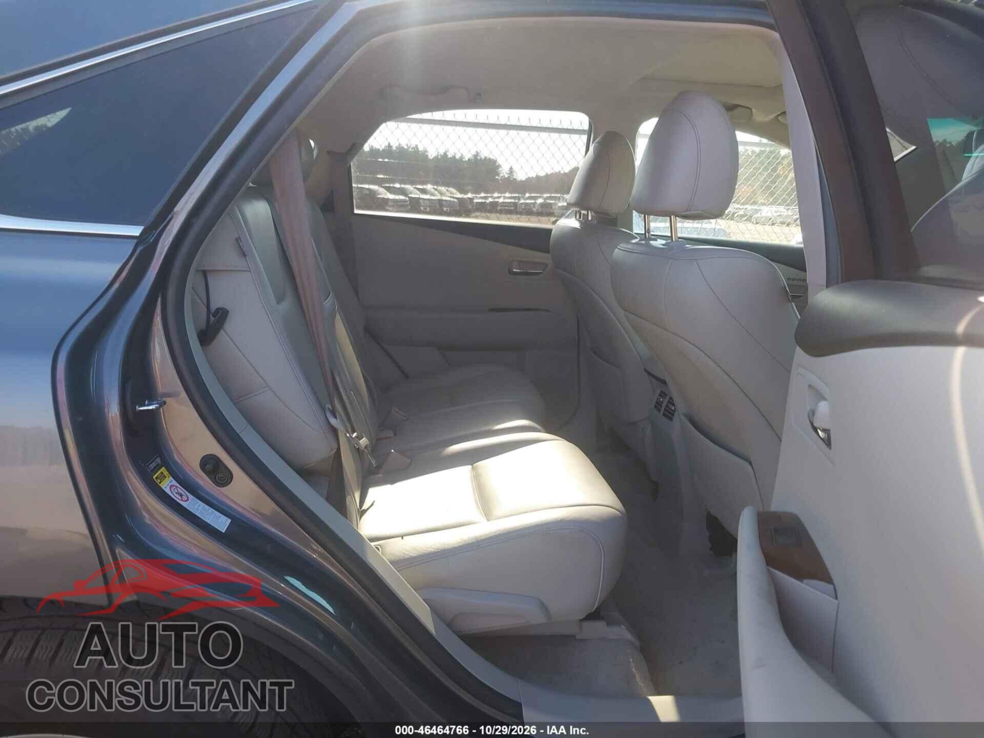LEXUS RX 350 2012 - 2T2BK1BA2CC126834