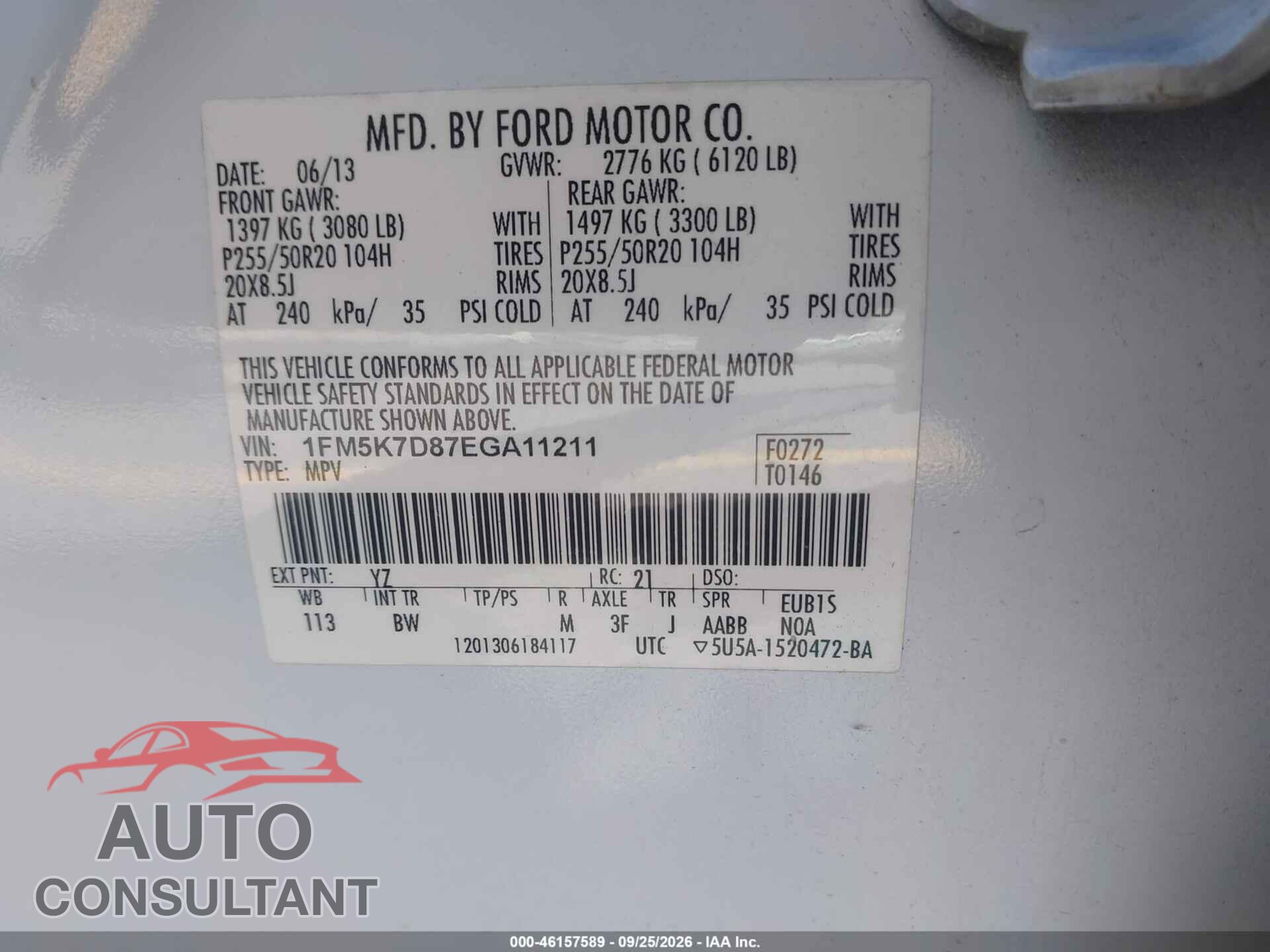 FORD EXPLORER 2014 - 1FM5K7D87EGA11211