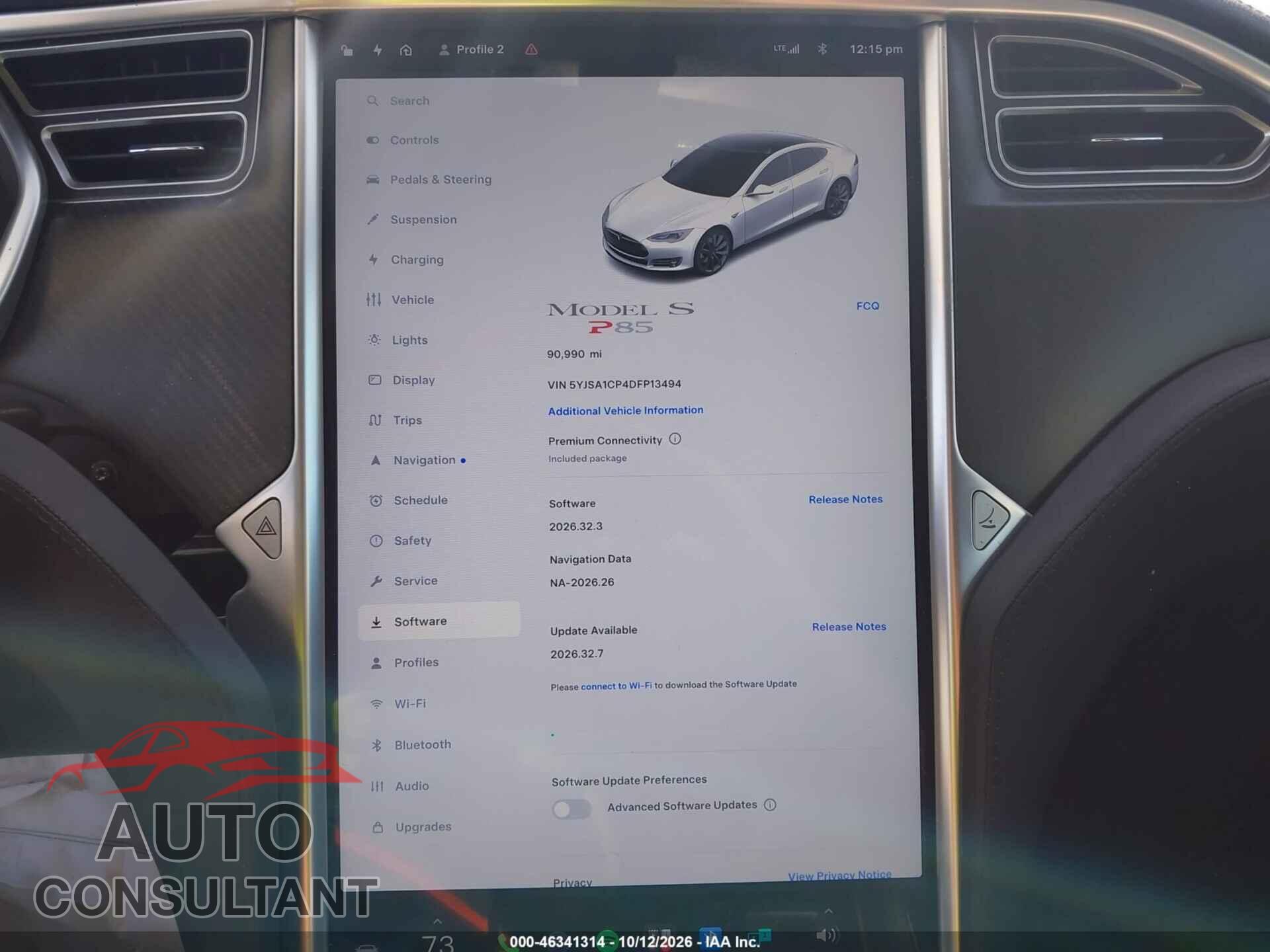 TESLA MODEL S 2013 - 5YJSA1CP4DFP13494