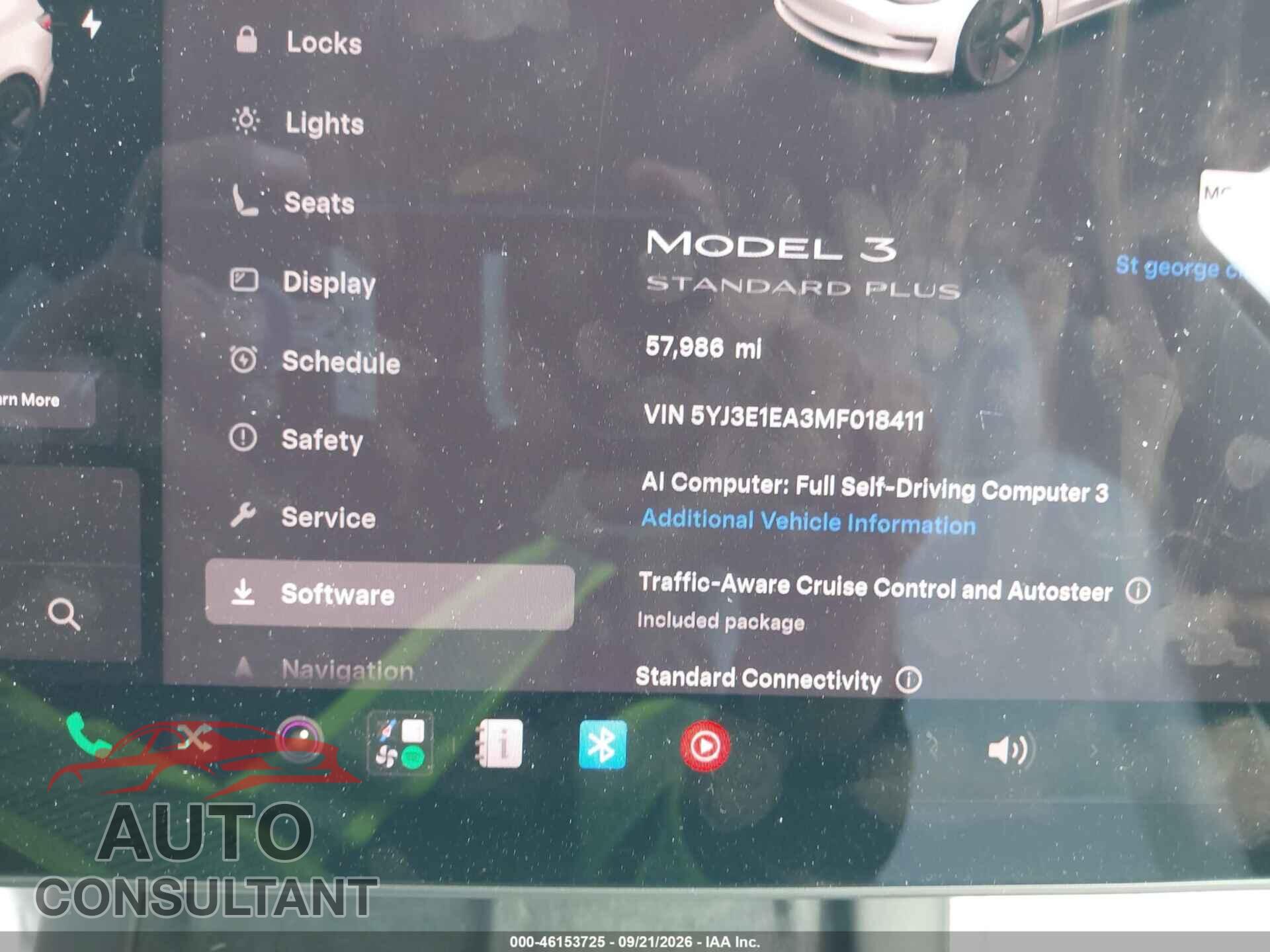 TESLA MODEL 3 2021 - 5YJ3E1EA3MF018411