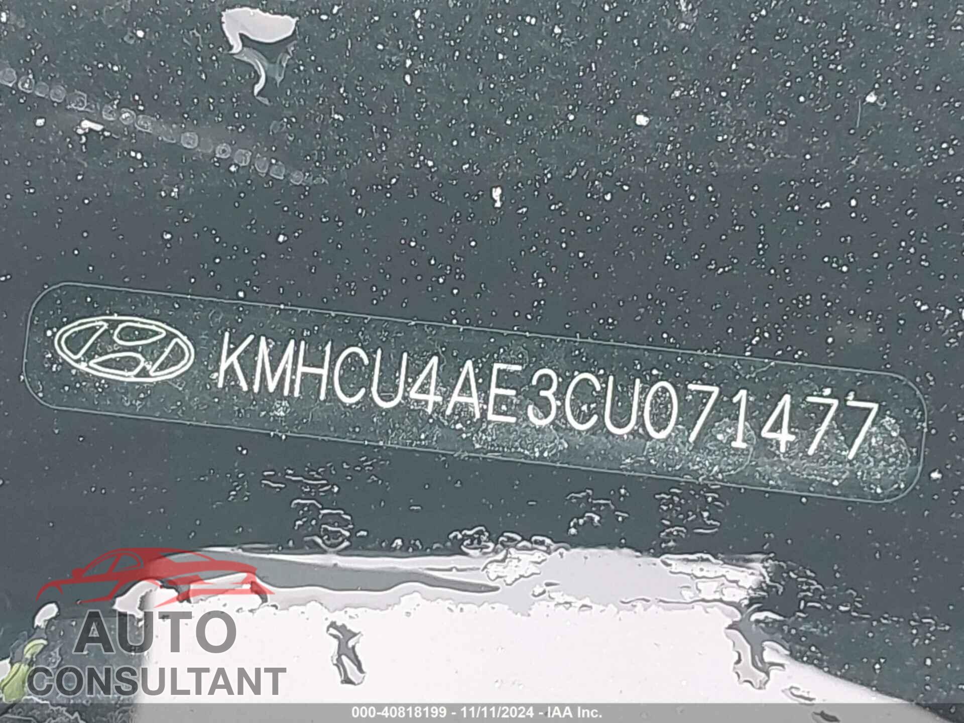 HYUNDAI ACCENT 2012 - KMHCU4AE3CU071477