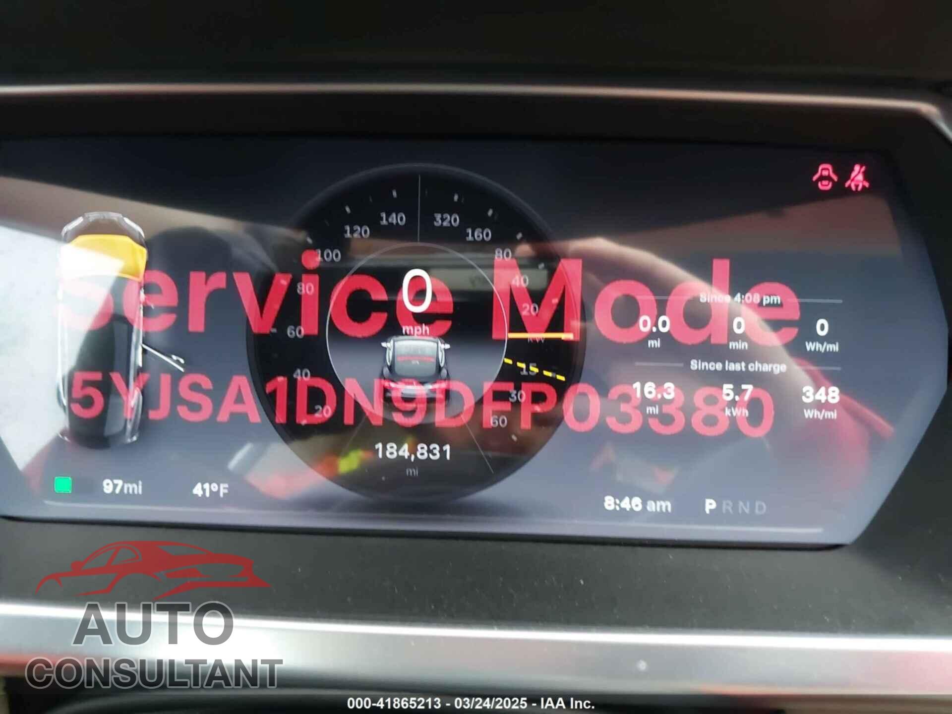 TESLA MODEL S 2013 - 5YJSA1DN9DFP03380