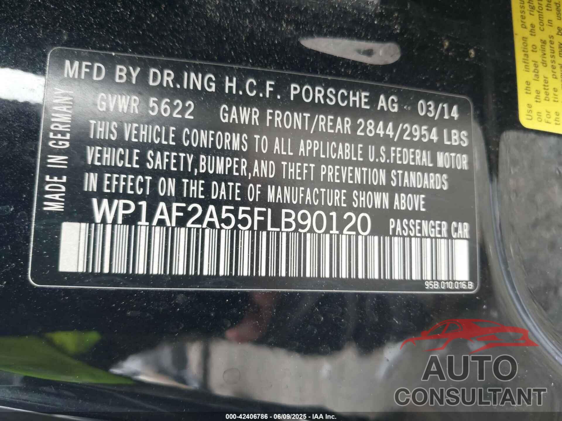 PORSCHE MACAN 2015 - WP1AF2A55FLB90120
