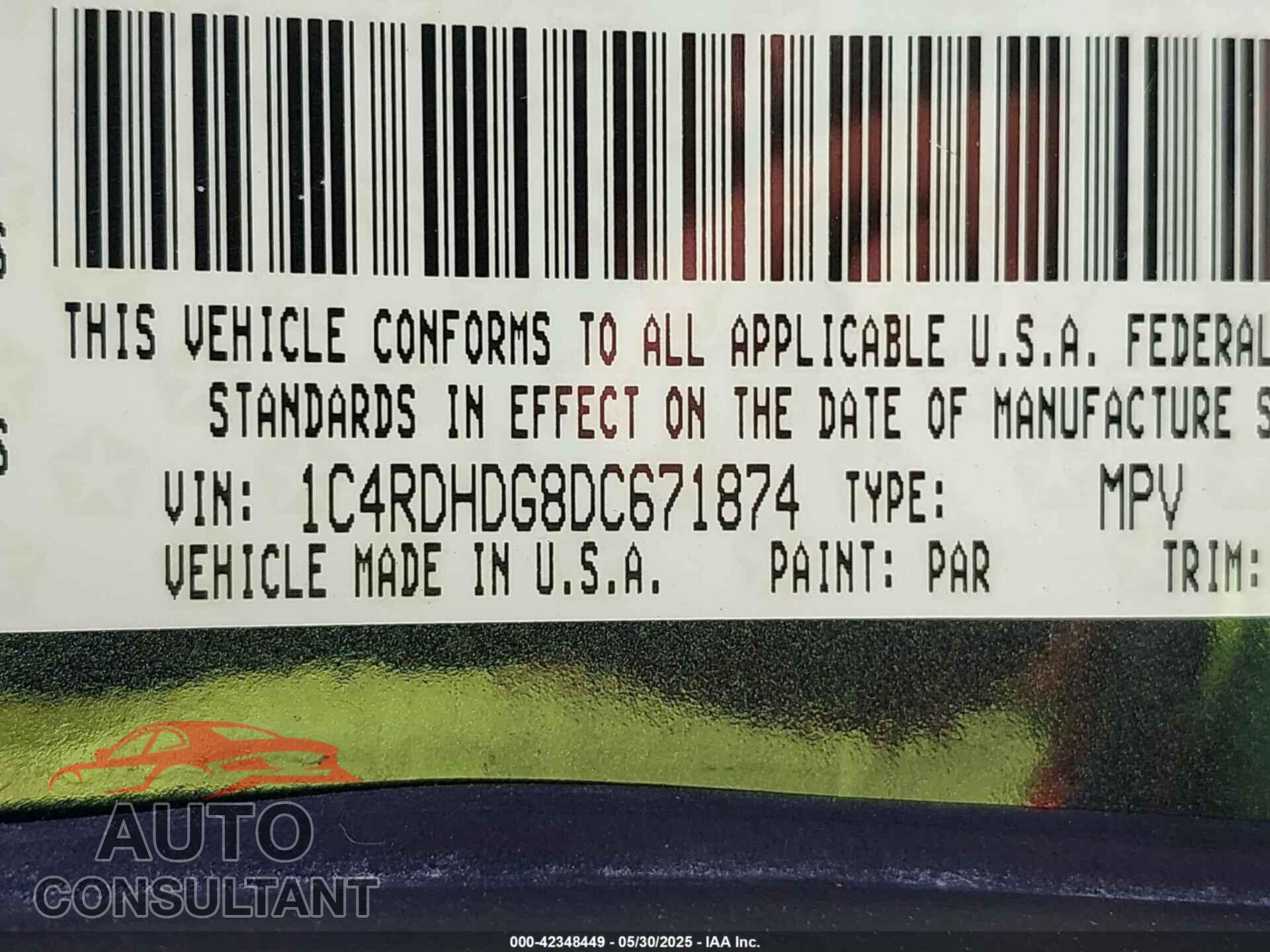 DODGE DURANGO 2013 - 1C4RDHDG8DC671874
