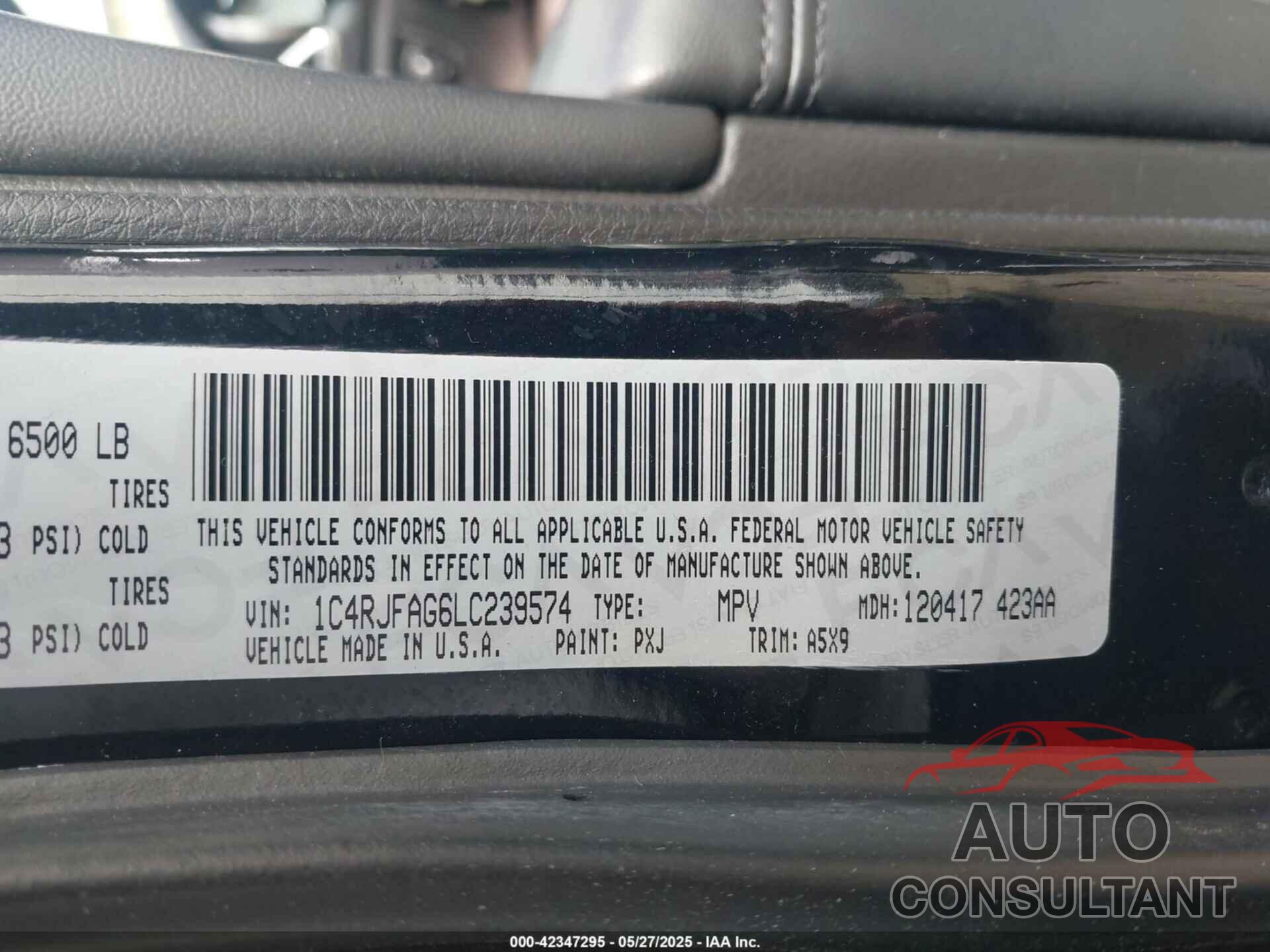 JEEP GRAND CHEROKEE 2020 - 1C4RJFAG6LC239574