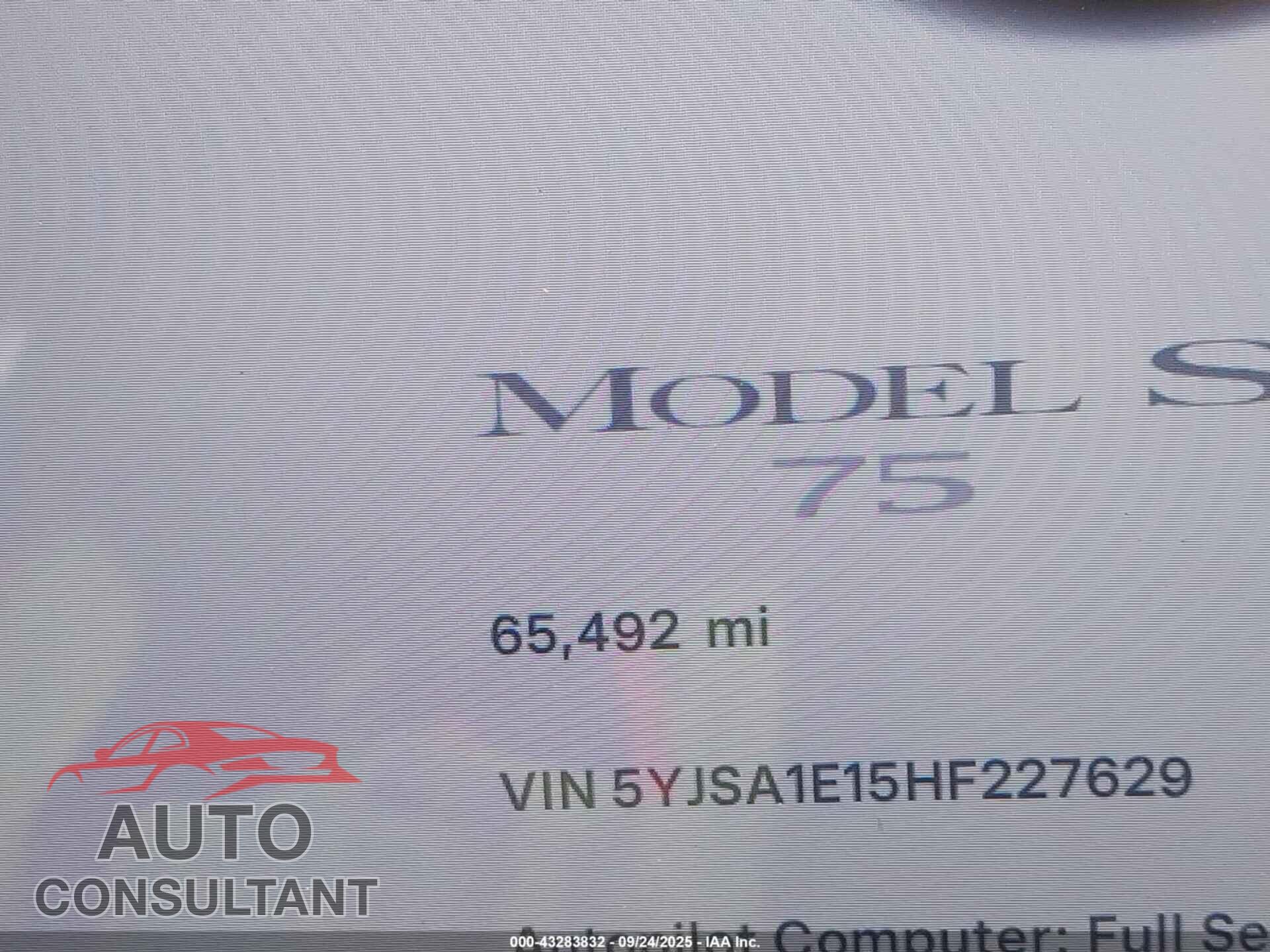 TESLA MODEL S 2017 - 5YJSA1E15HF227629