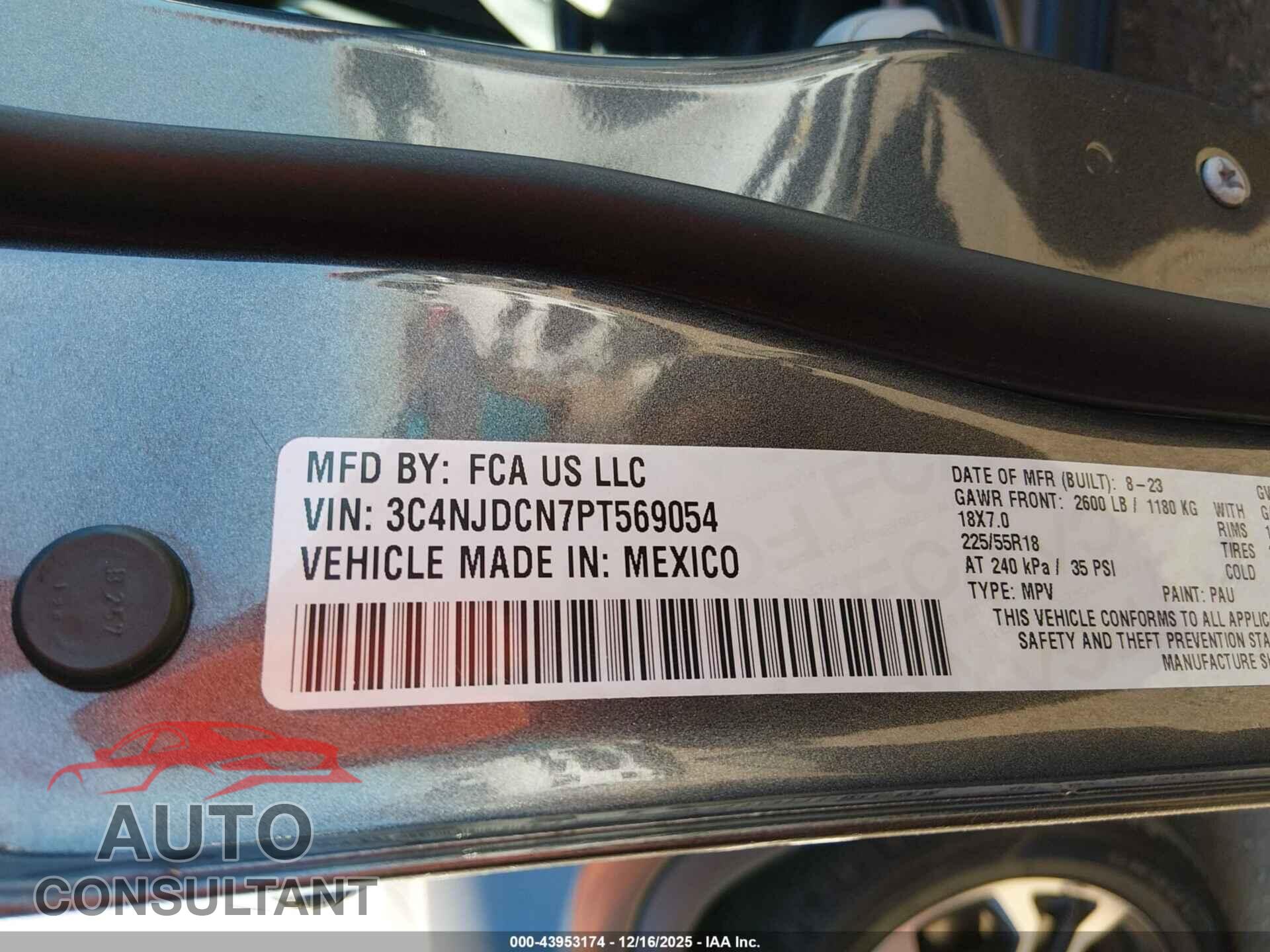 JEEP COMPASS 2023 - 3C4NJDCN7PT569054
