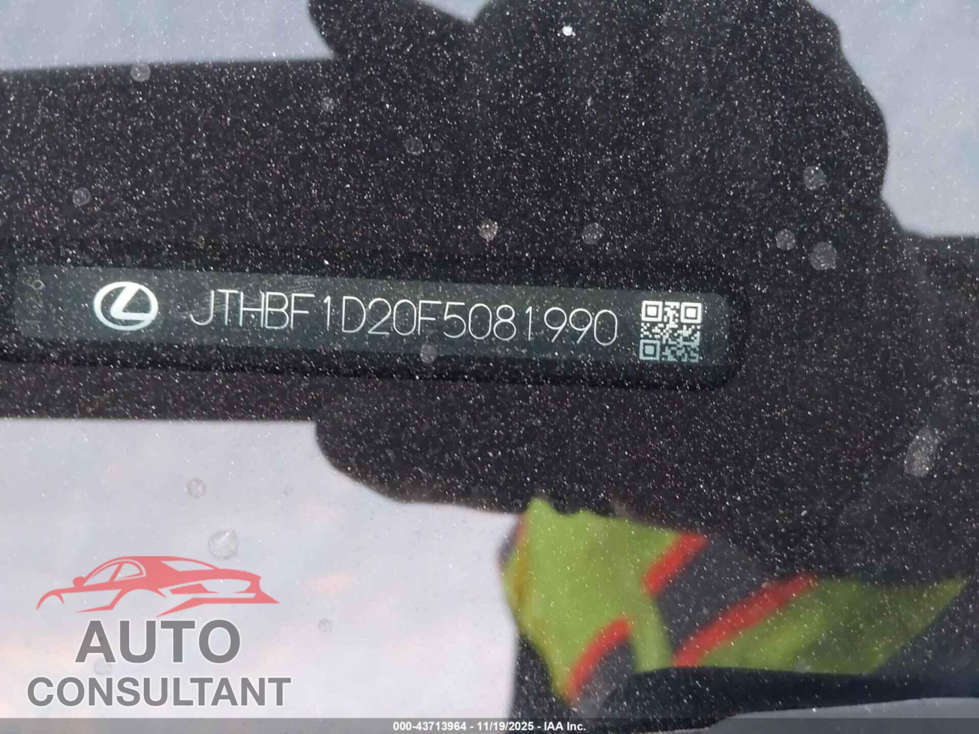 LEXUS IS 250 2015 - JTHBF1D20F5081990