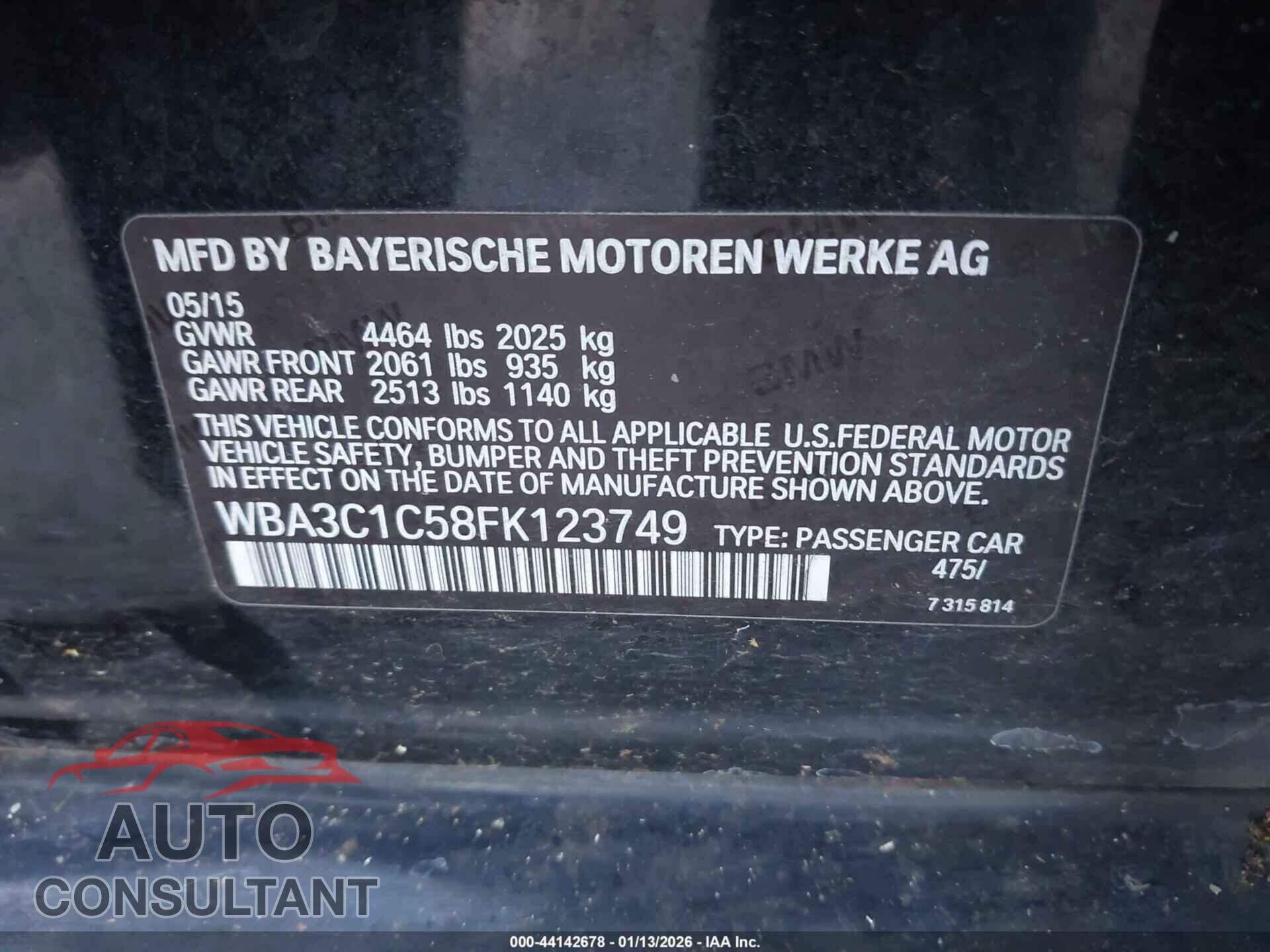 BMW 328I 2015 - WBA3C1C58FK123749