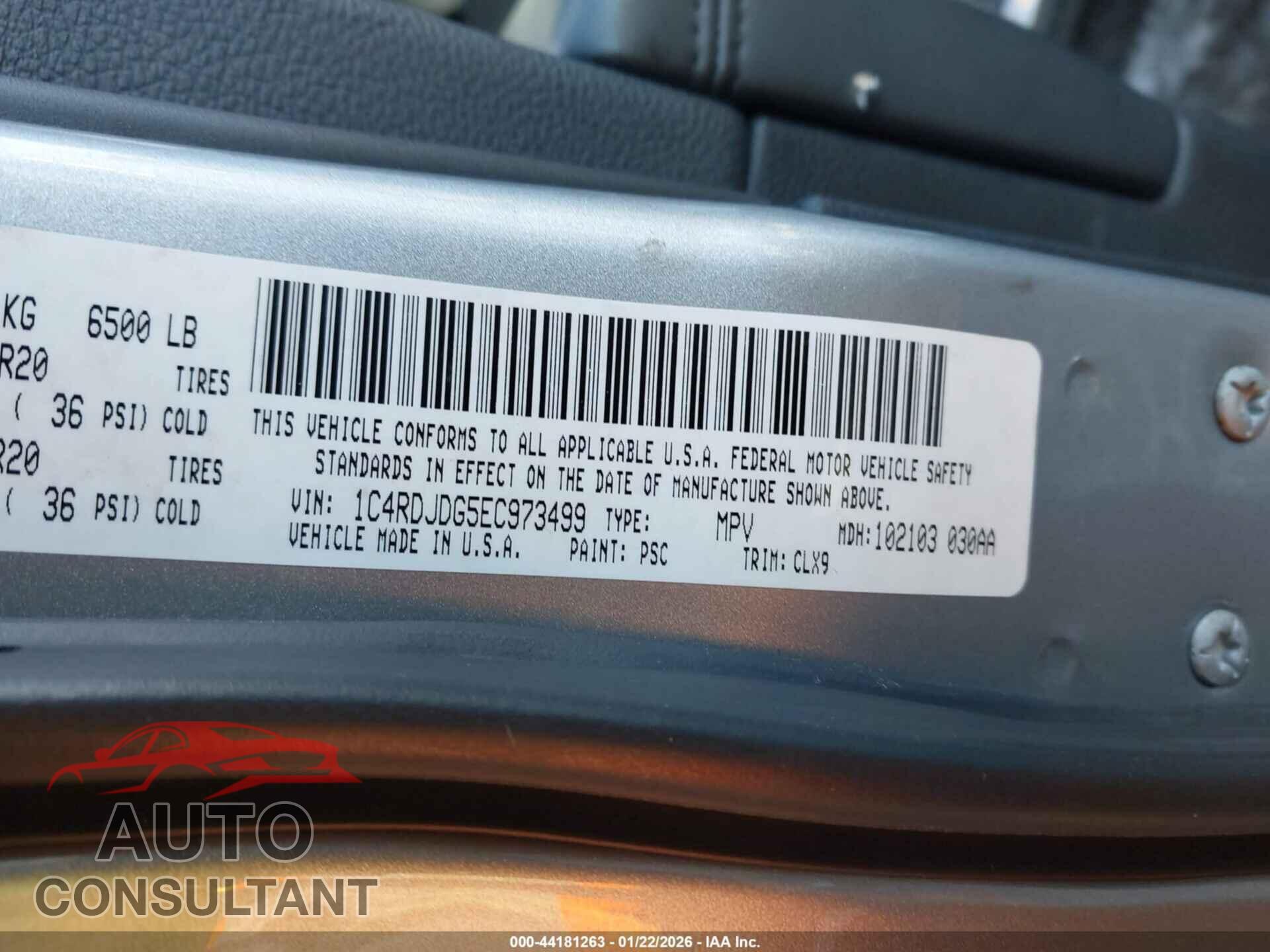DODGE DURANGO 2014 - 1C4RDJDG5EC973499
