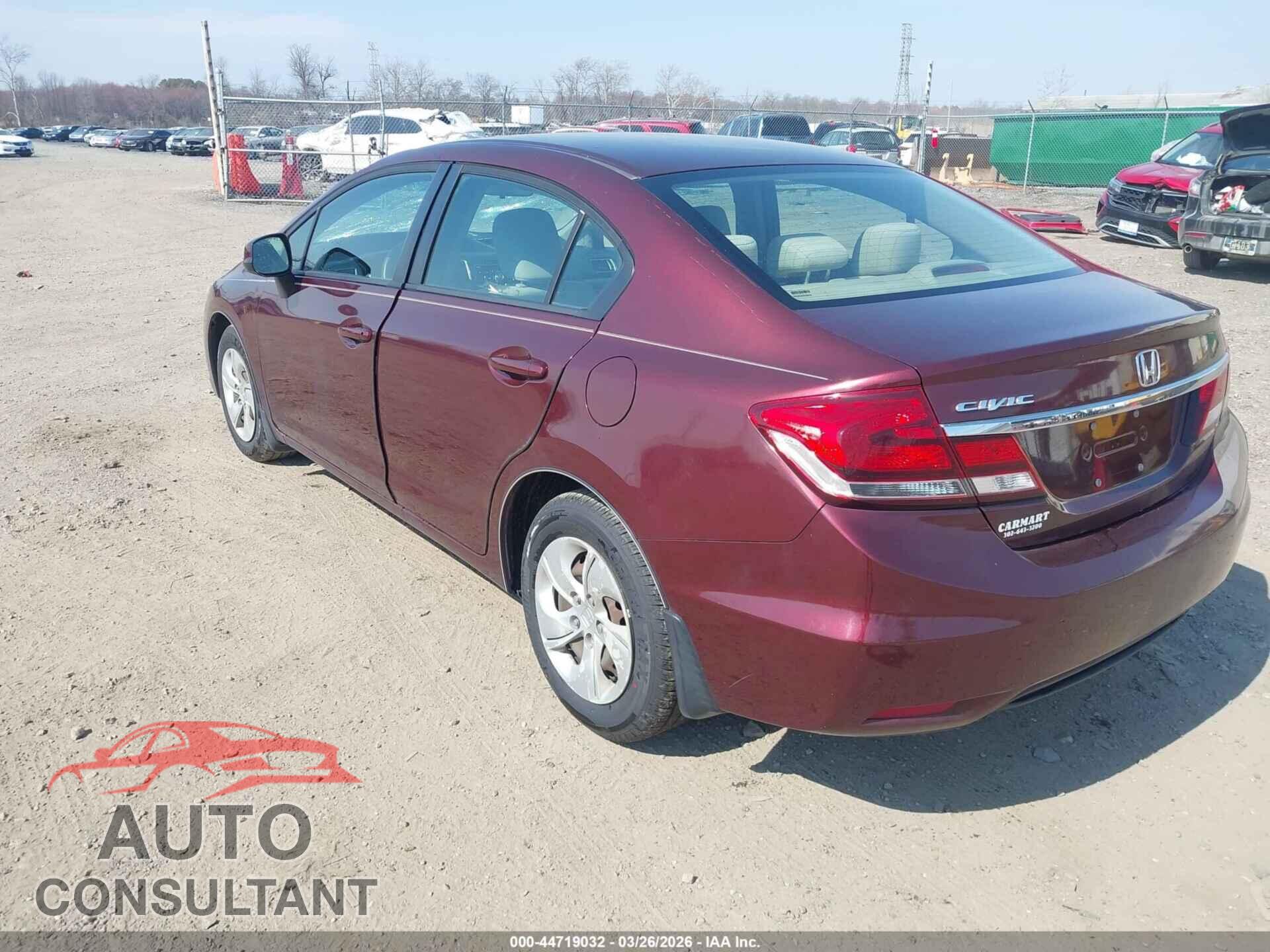 HONDA CIVIC 2013 - 19XFB2F57DE225564