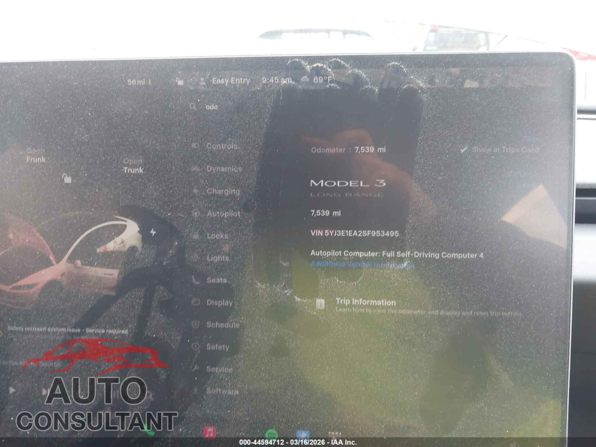 TESLA MODEL 3 2025 - 5YJ3E1EA2SF953495