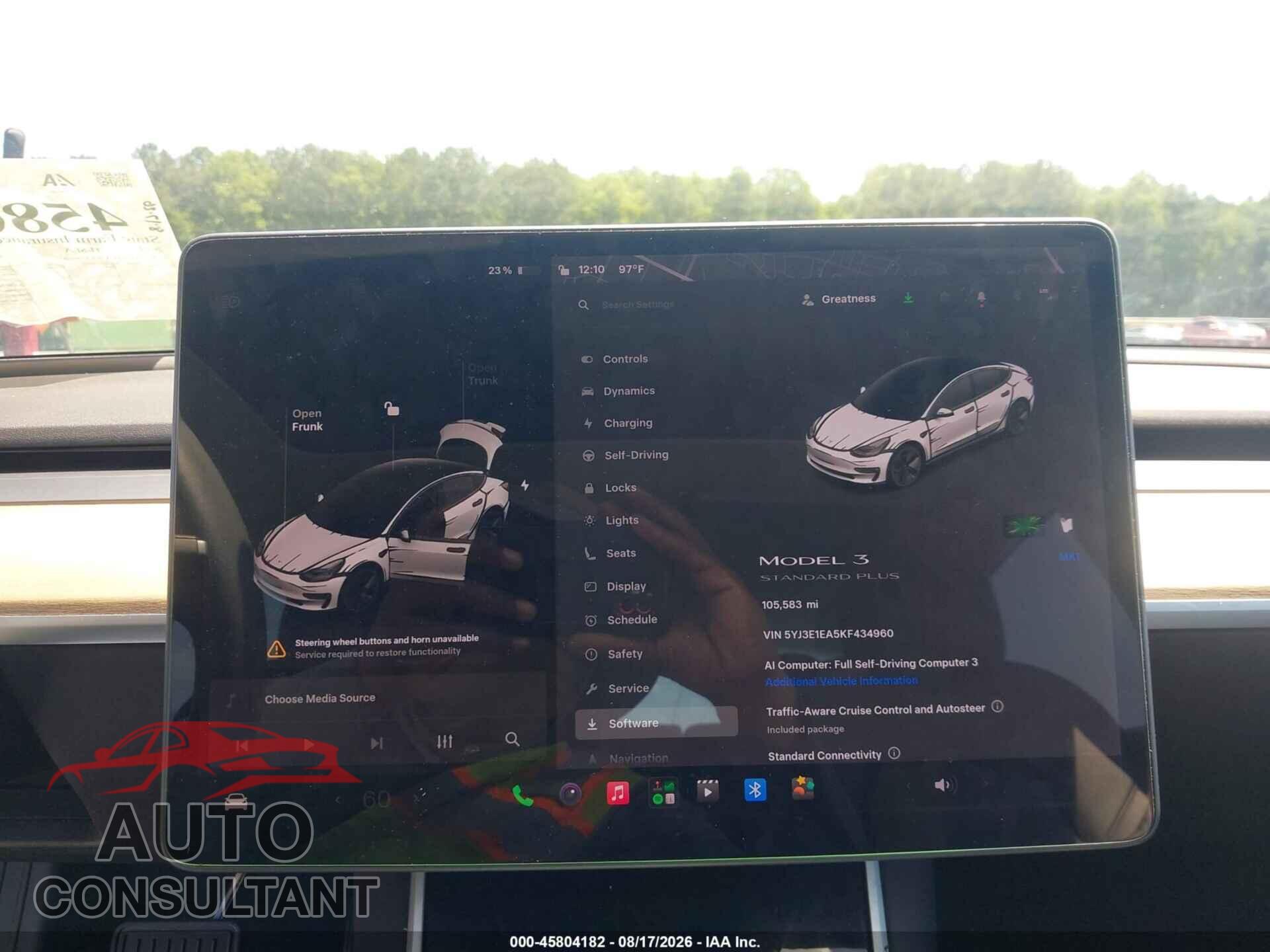 TESLA MODEL 3 2019 - 5YJ3E1EA5KF434960