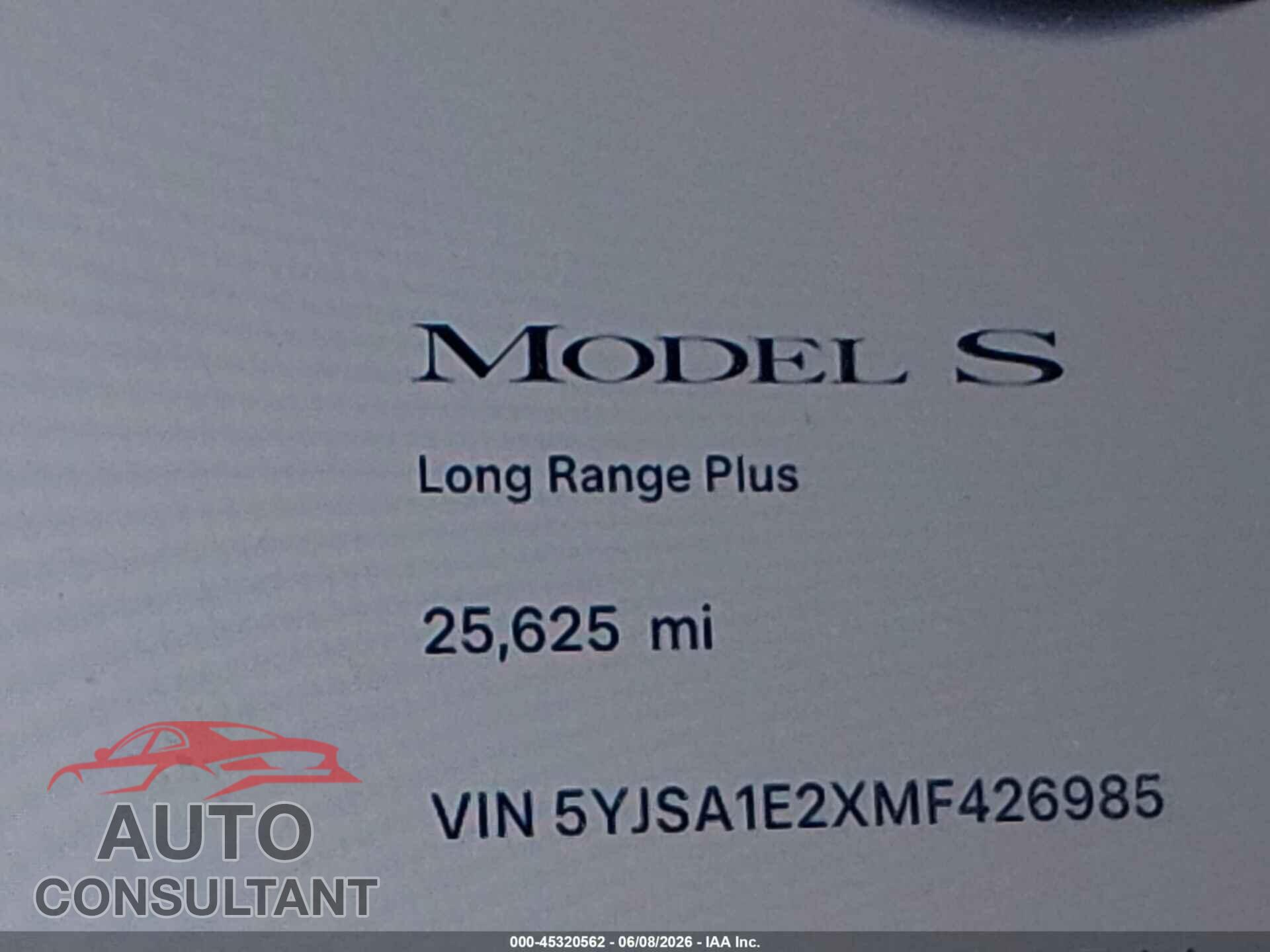 TESLA MODEL S 2021 - 5YJSA1E2XMF426985