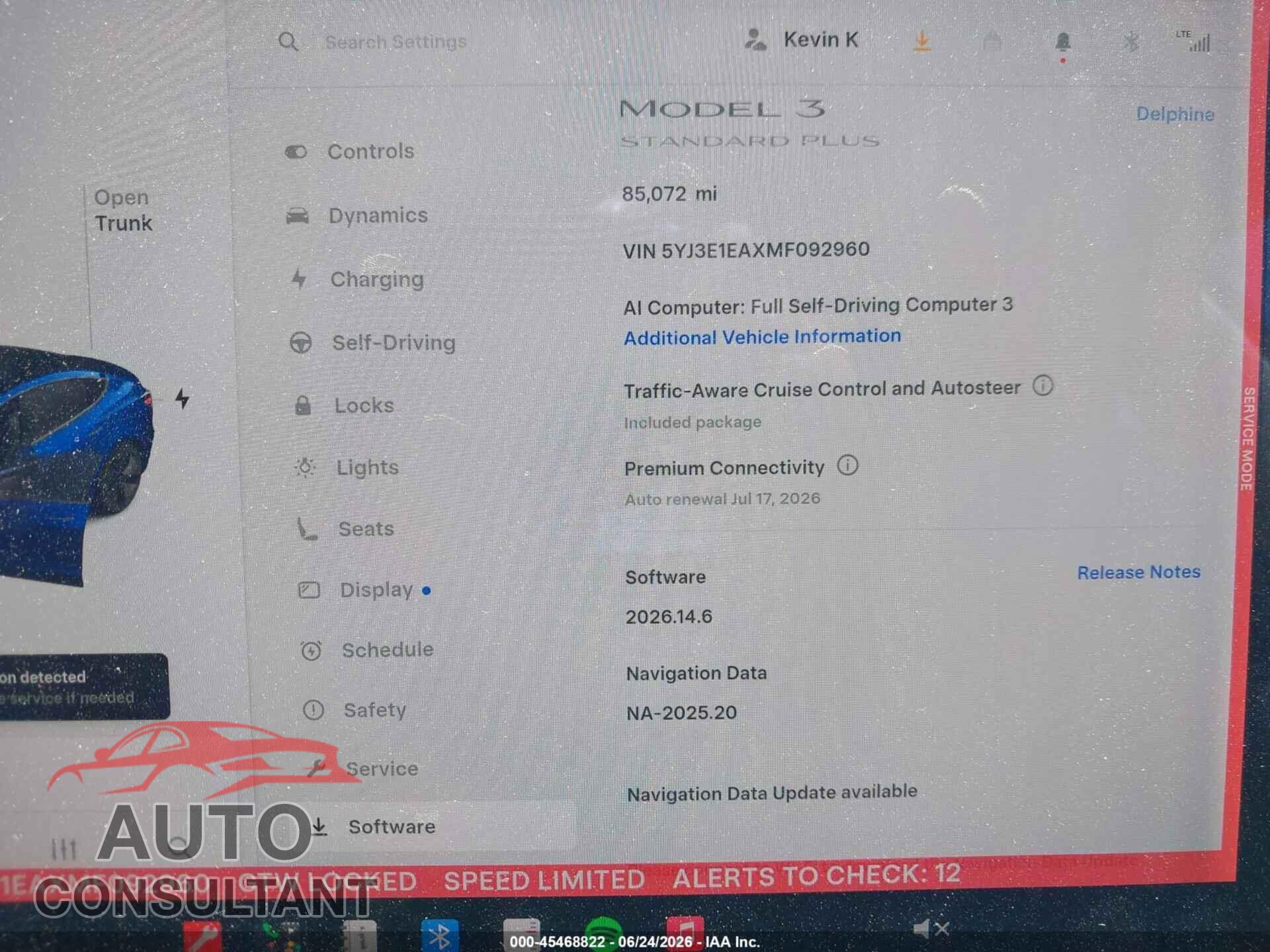 TESLA MODEL 3 2021 - 5YJ3E1EAXMF092960
