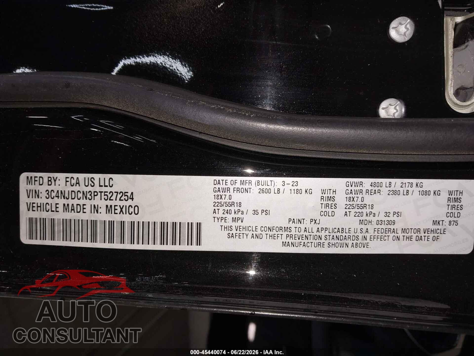JEEP COMPASS 2023 - 3C4NJDCN3PT527254