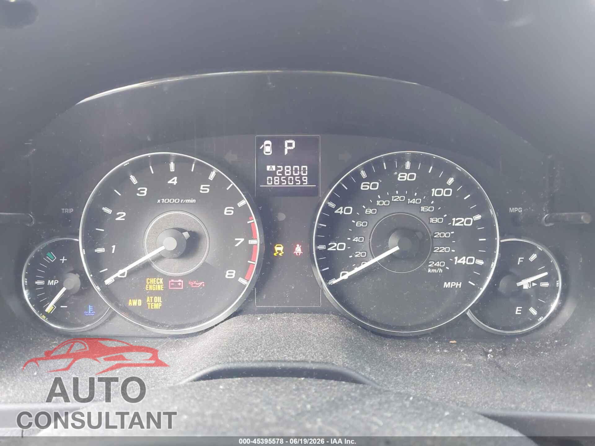 SUBARU OUTBACK 2012 - 4S4BRBCC5C3255029