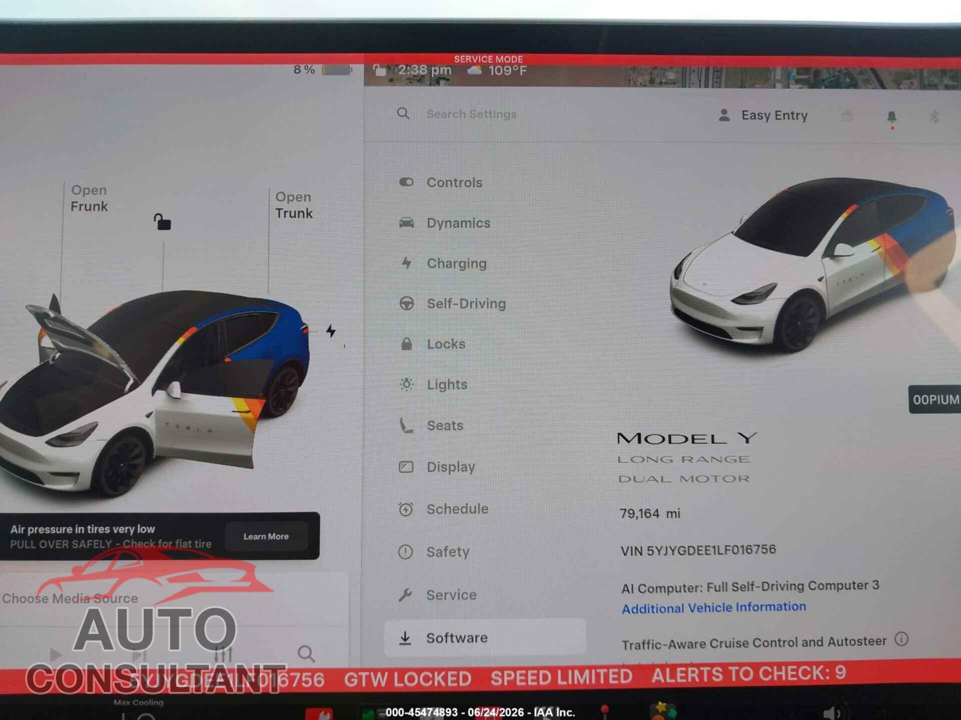 TESLA MODEL Y 2020 - 5YJYGDEE1LF016756