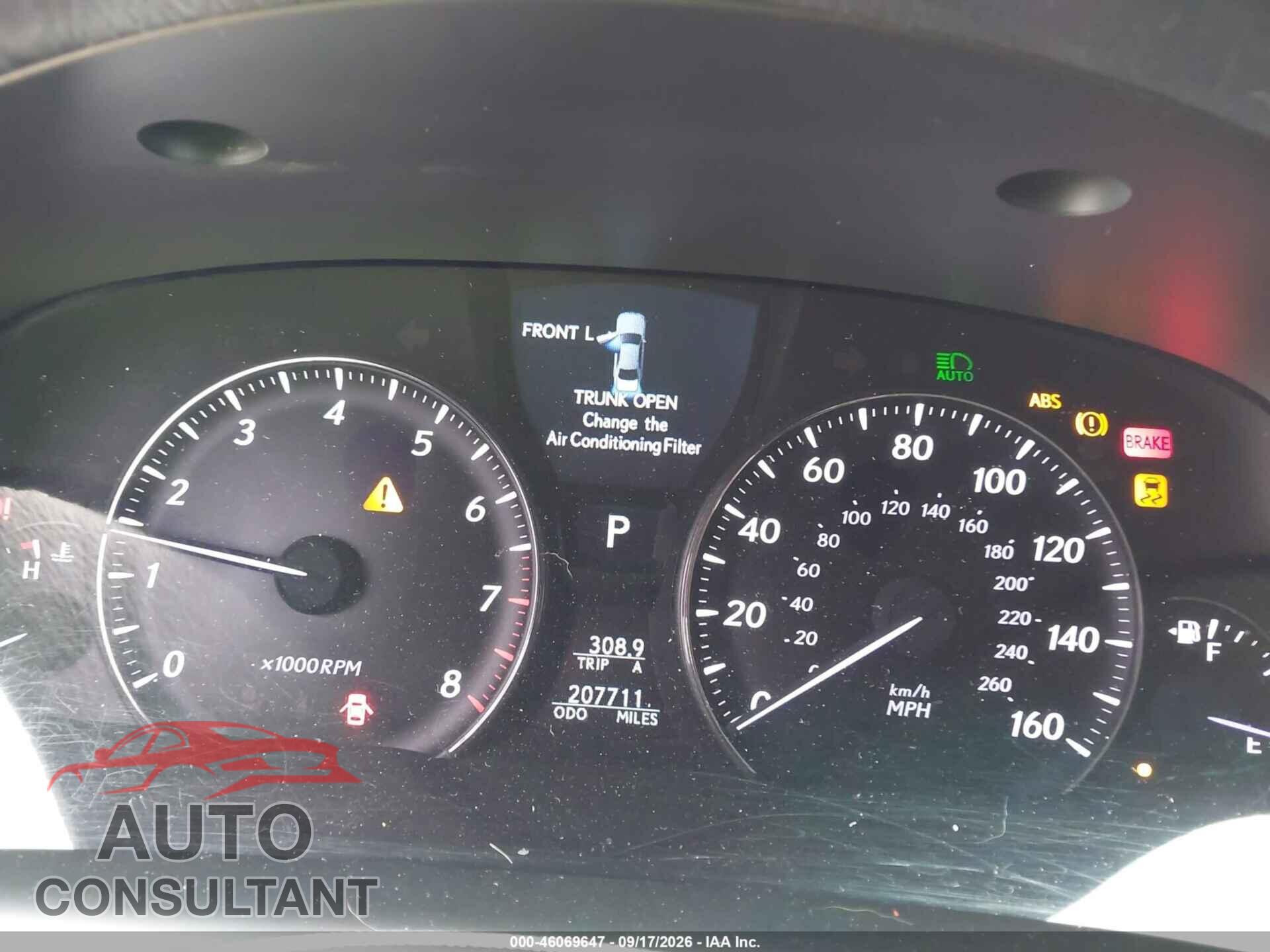 LEXUS LS 460 2010 - JTHGL5EF7A5041230