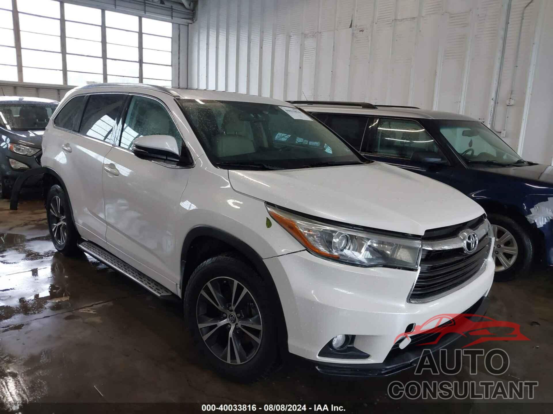 TOYOTA HIGHLANDER 2016 - 5TDJKRFH3GS243678