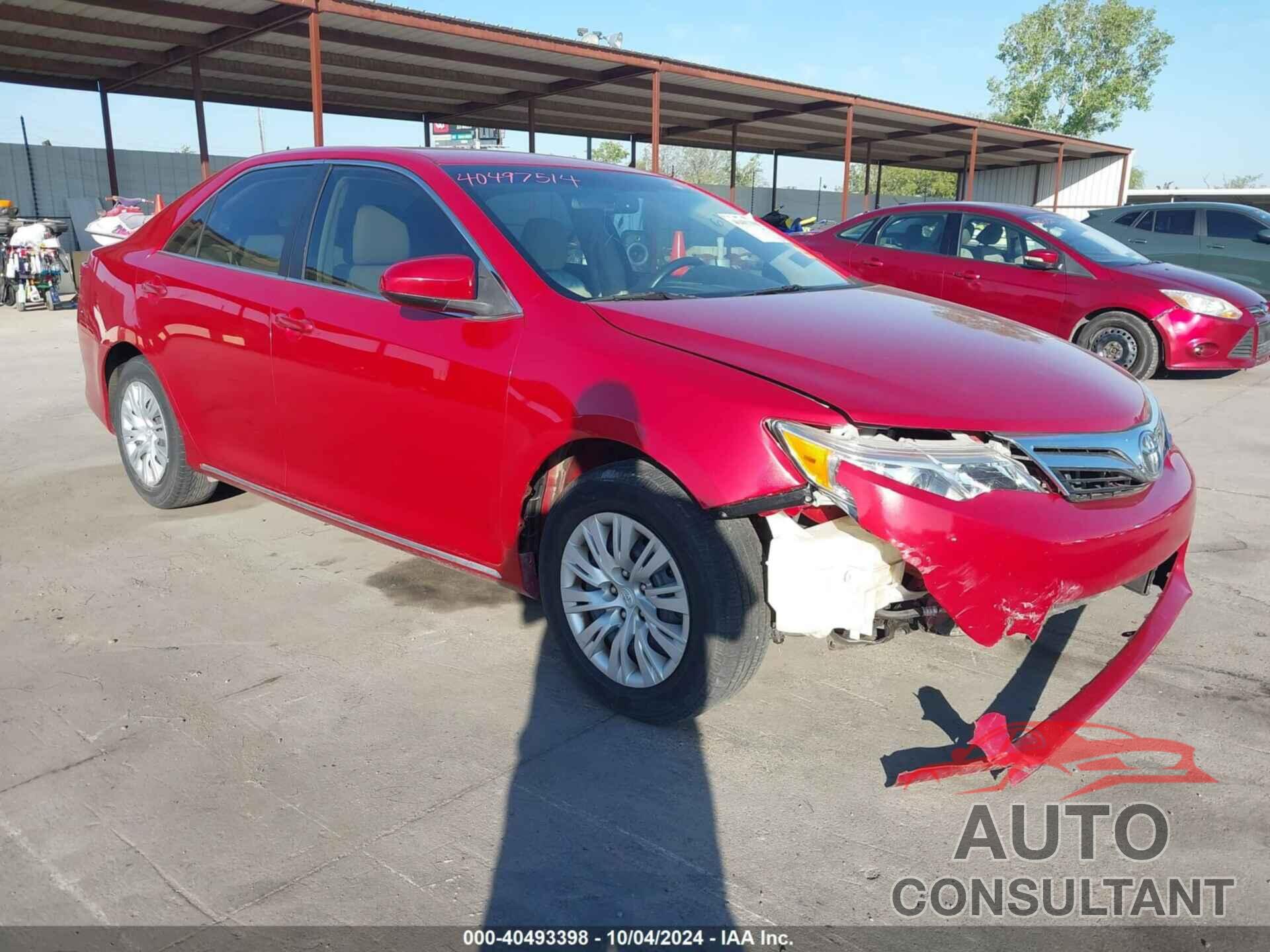 TOYOTA CAMRY 2012 - 4T4BF1FKXCR161735