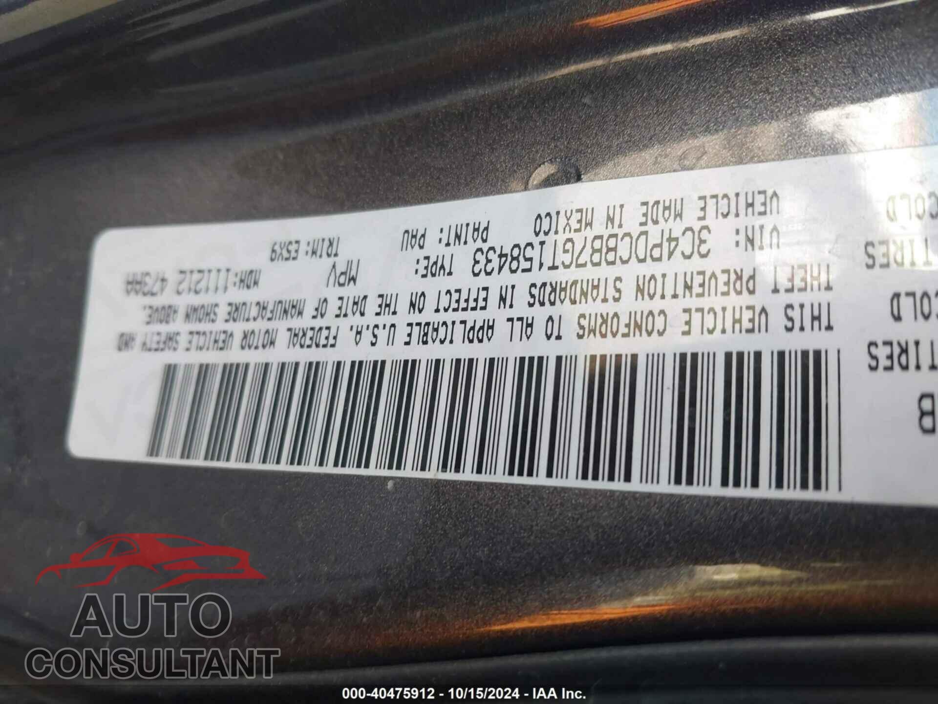 DODGE JOURNEY 2016 - 3C4PDCBB7GT158433