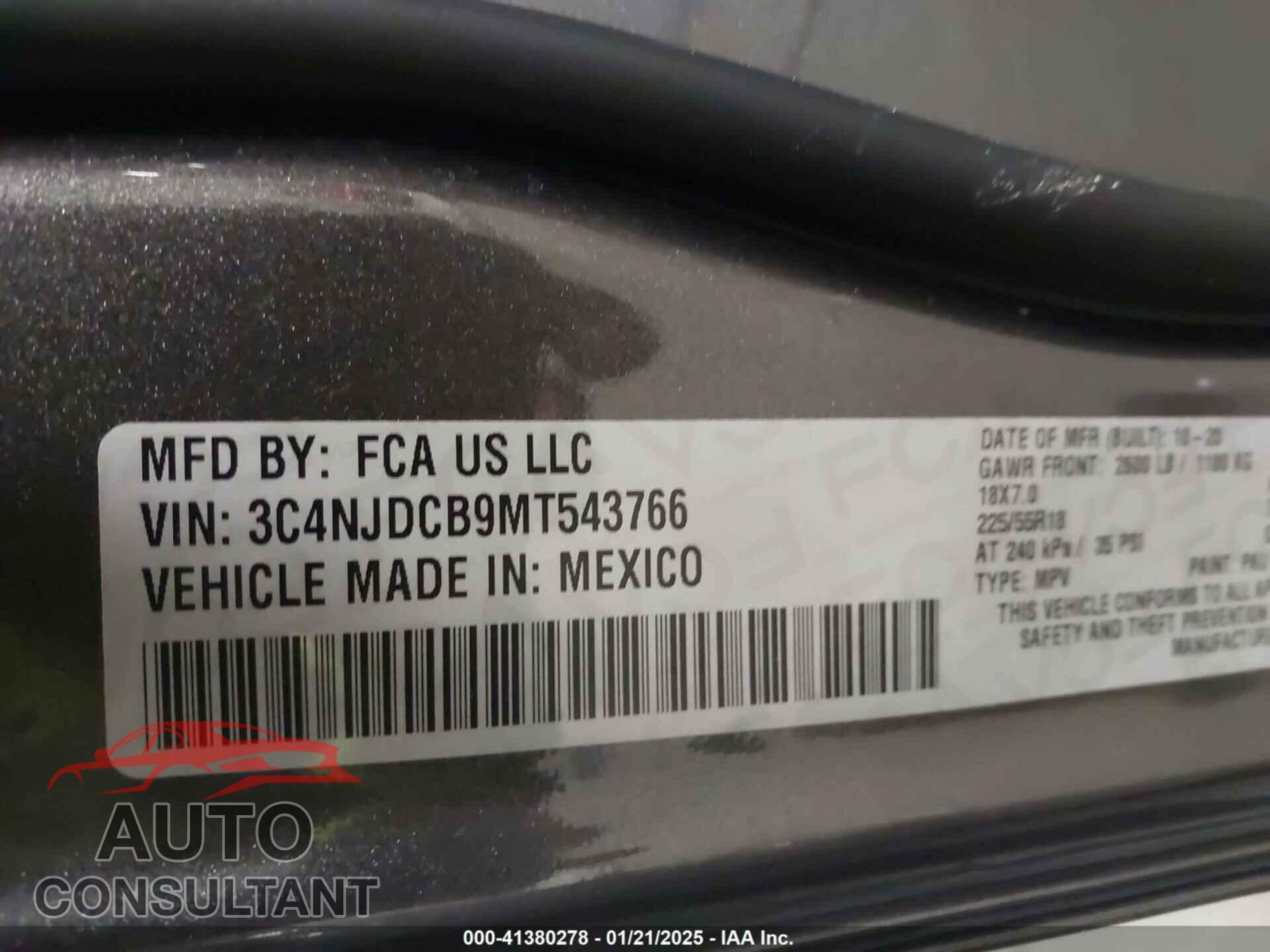 JEEP COMPASS 2021 - 3C4NJDCB9MT543766