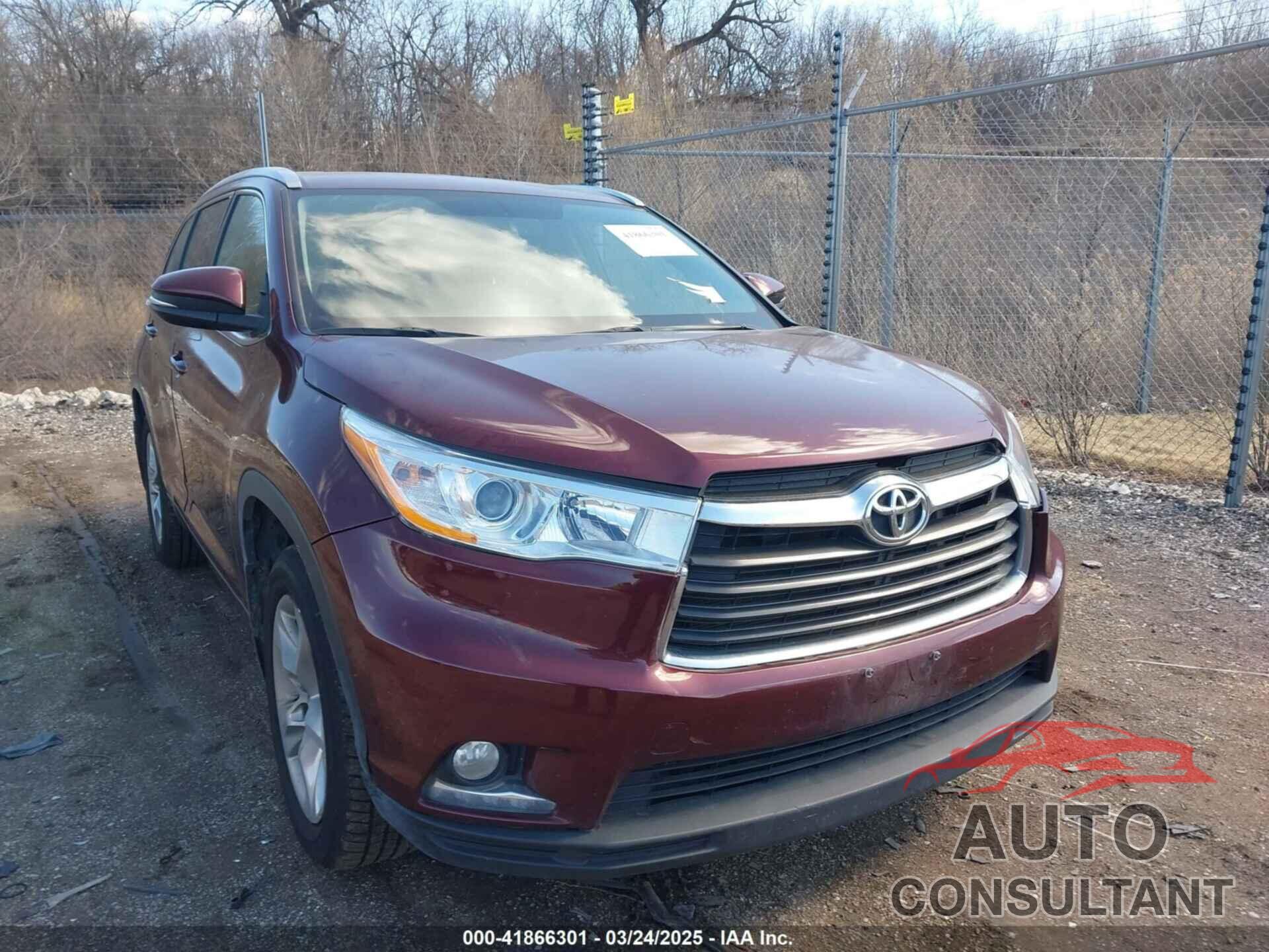 TOYOTA HIGHLANDER 2016 - 5TDDKRFH7GS225407