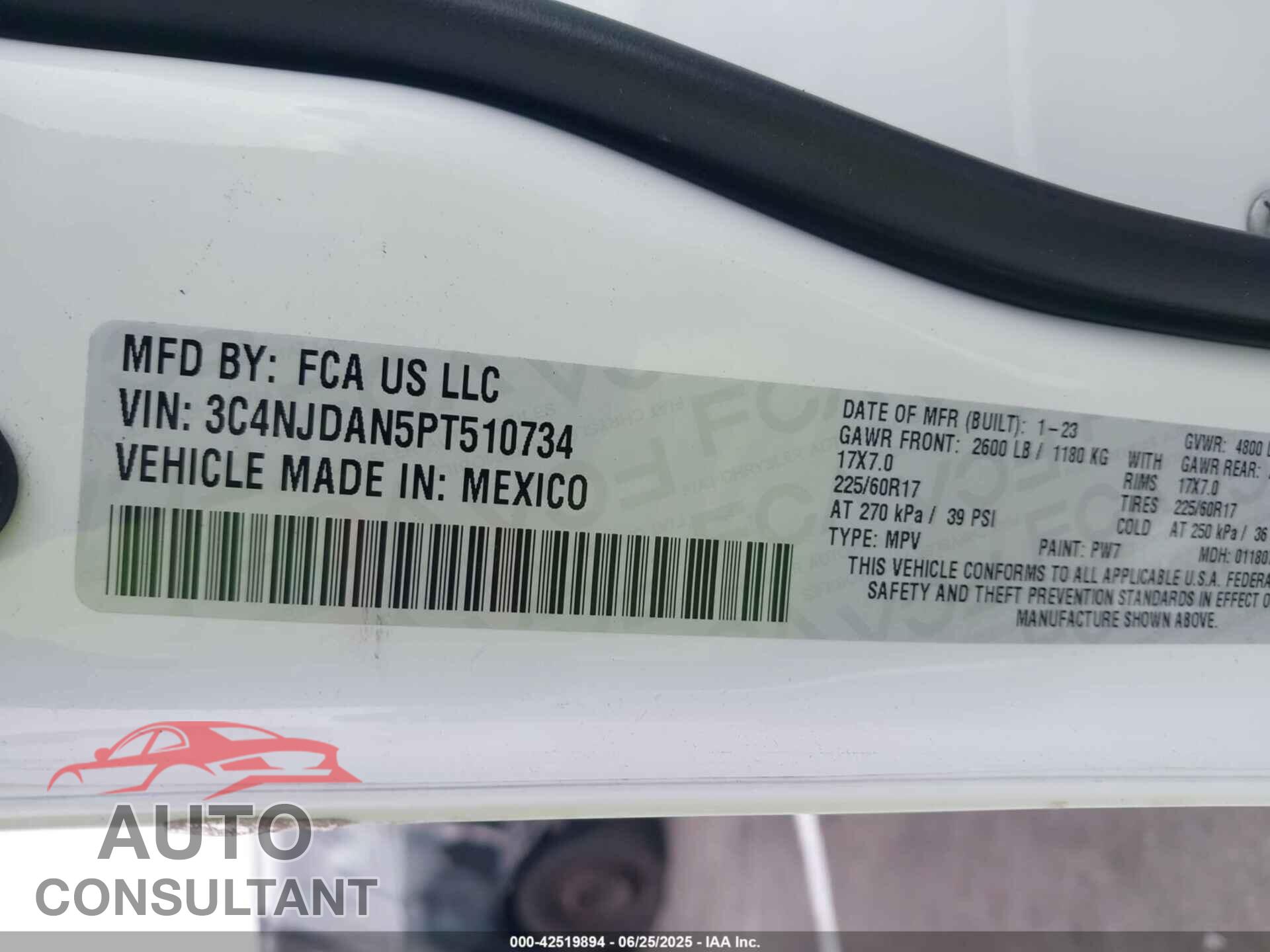 JEEP COMPASS 2023 - 3C4NJDAN5PT510734